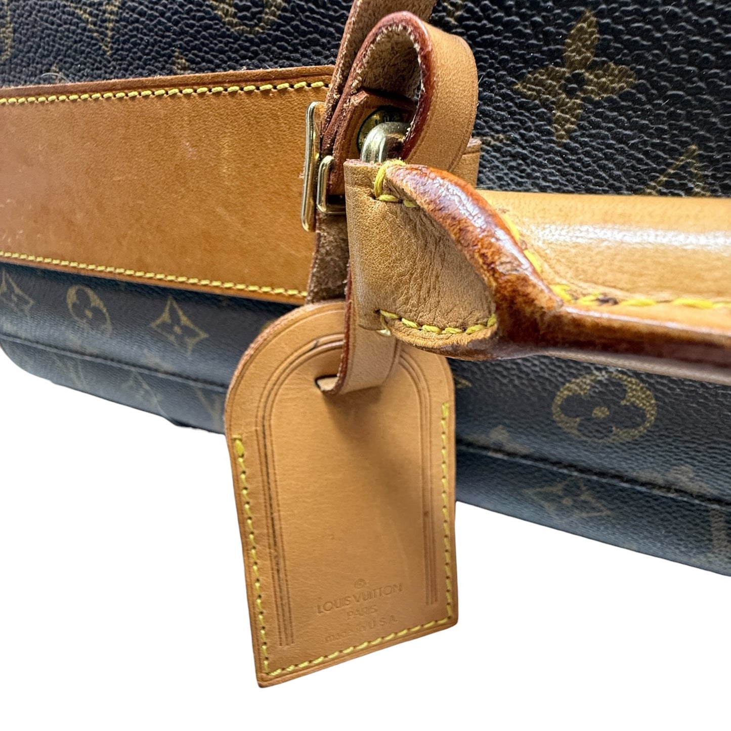 Vintage 2000 Pullman 60 Monogram Canvas & Vachetta Leather Suitcase Luxury Designer By Louis Vuitton, Size: Large