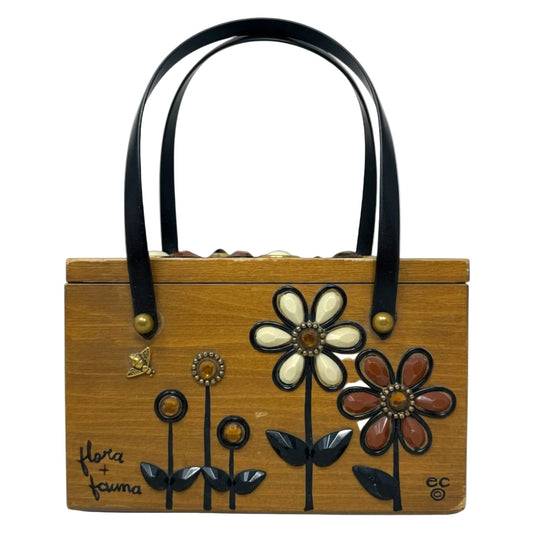Vintage Collectible 60’s “Flora + Fauna” Wooden Box Bag By Enid Collins Of Texas, Size: Small