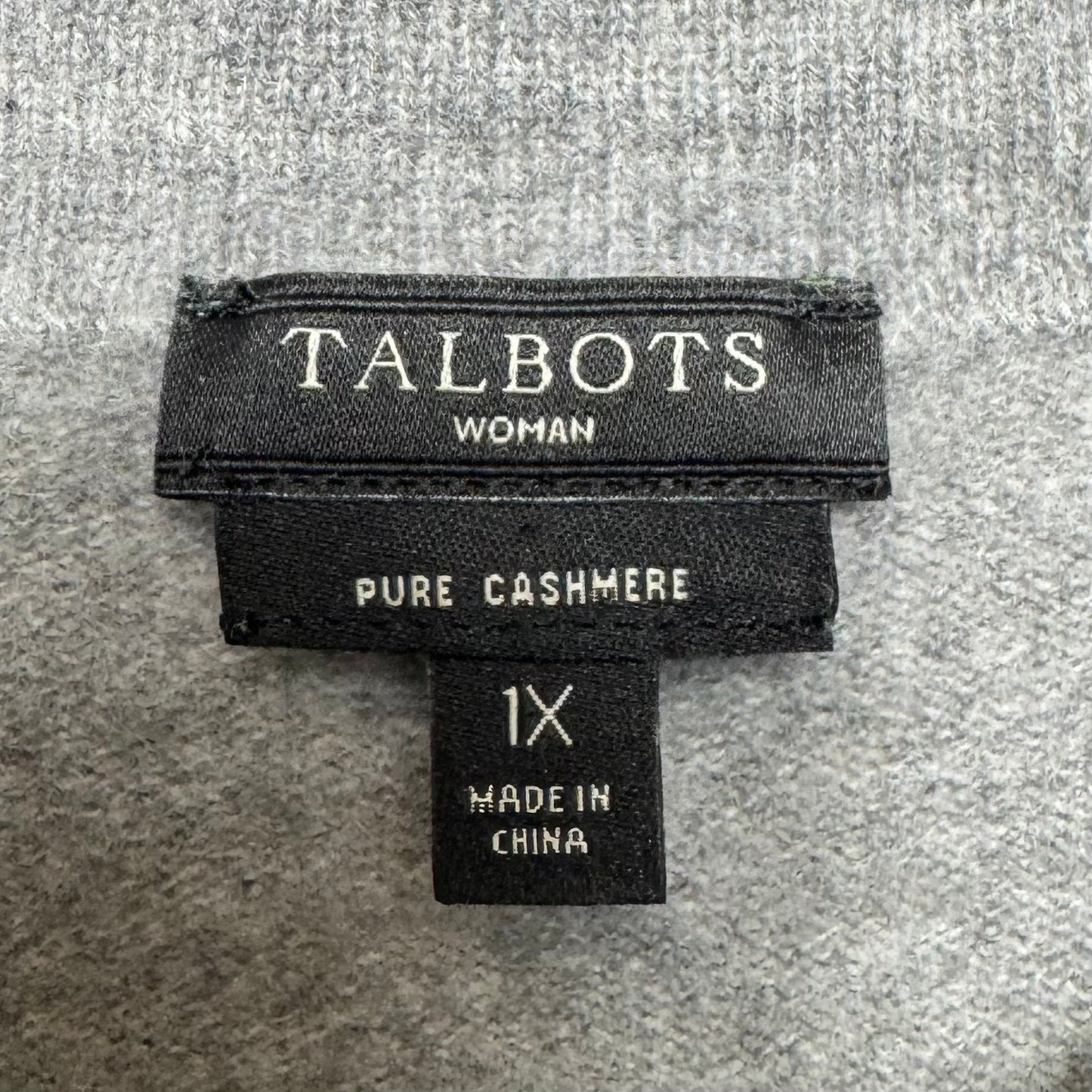 Sweater Cashmere By Talbots In Grey, Size: 1x
