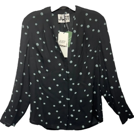 Top Long Sleeve By Just Female In Black & Blue, Size: S