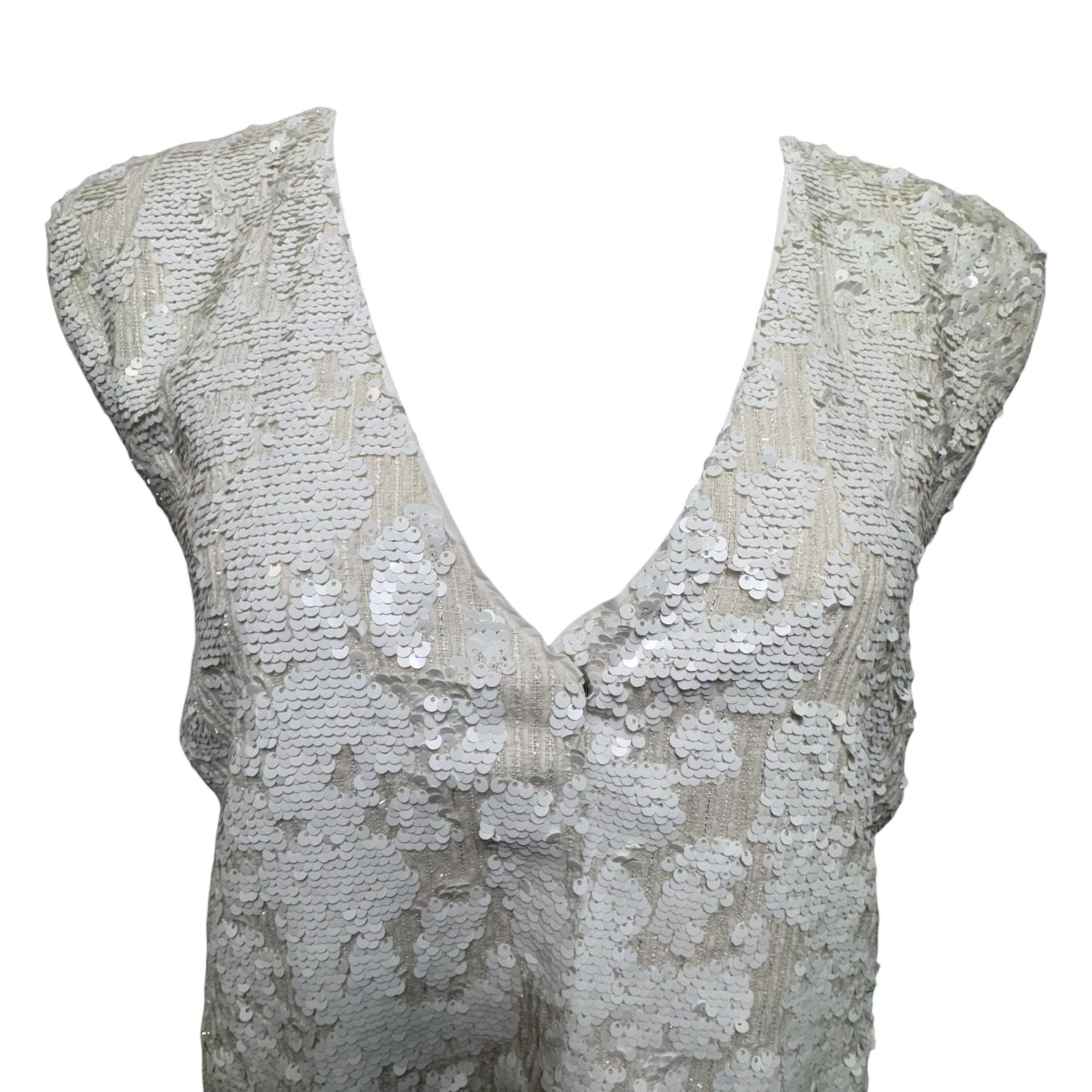 Sequin Vest Mini Dress By Sunday In Brooklyn In White, Size: 3x