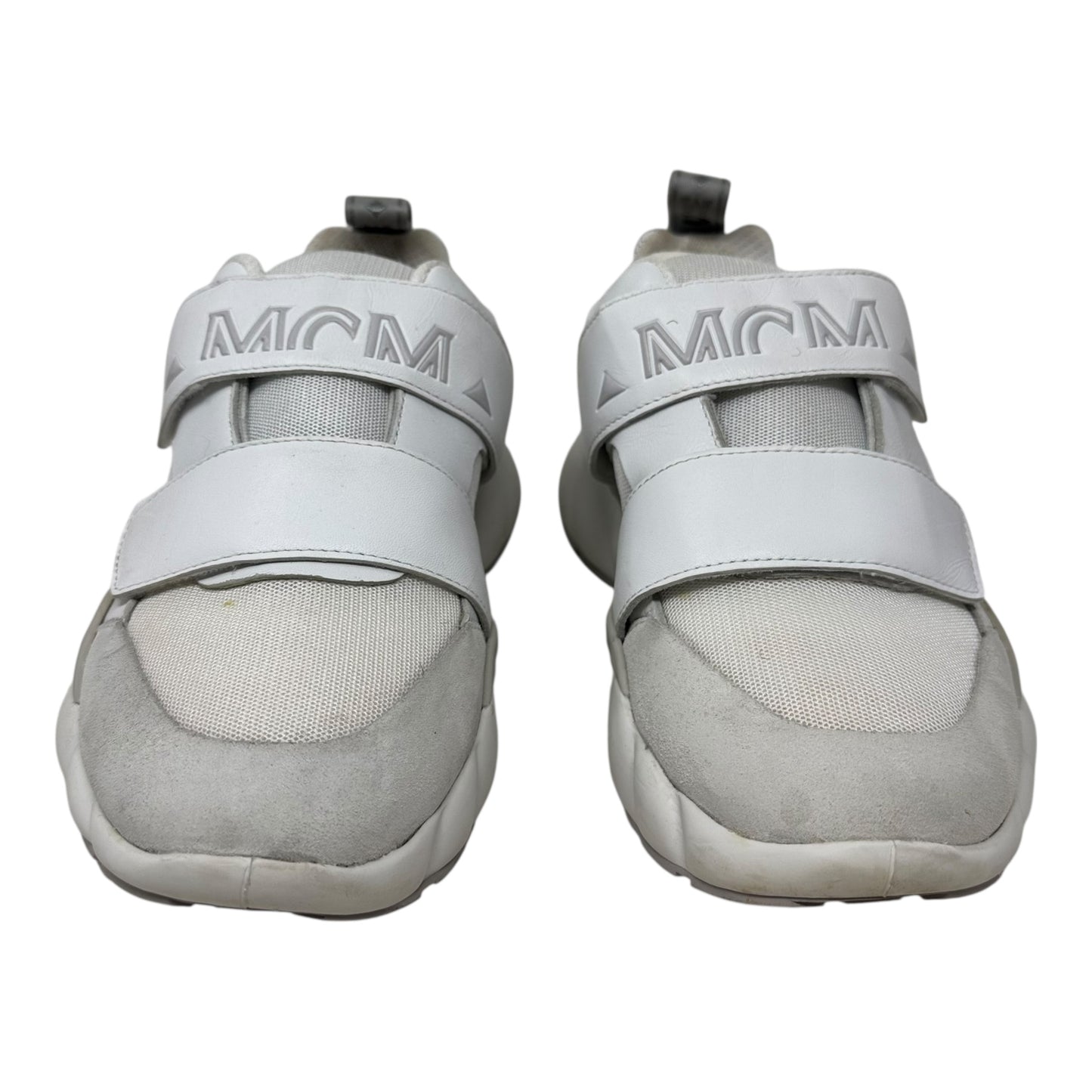 Himmel Low Top Velcro Sneakers Shoes Luxury Designer By Mcm In White, Size: 8 (38)