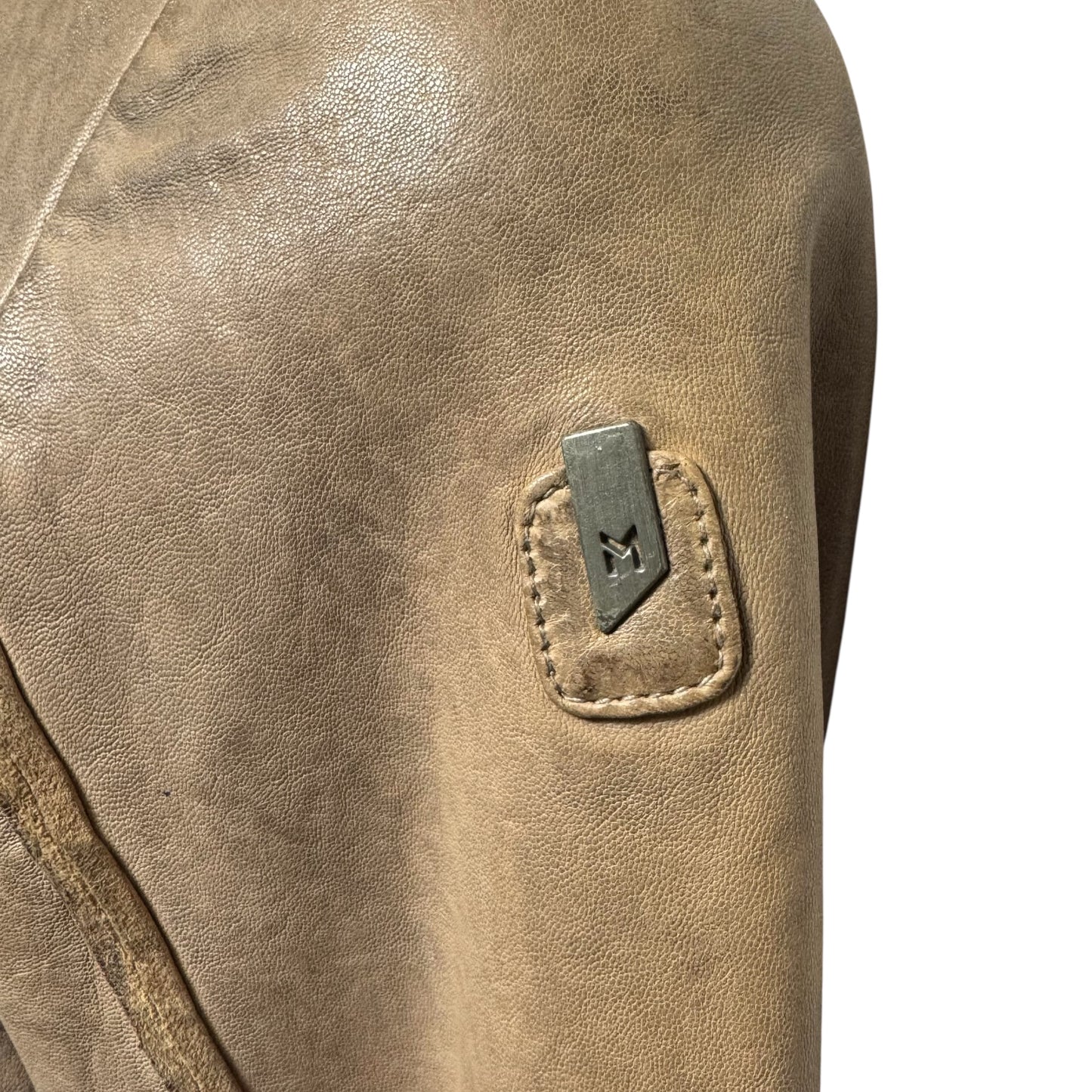Gypsy Lambskin Leather Jacket By Mauritius In Tan, Size: M