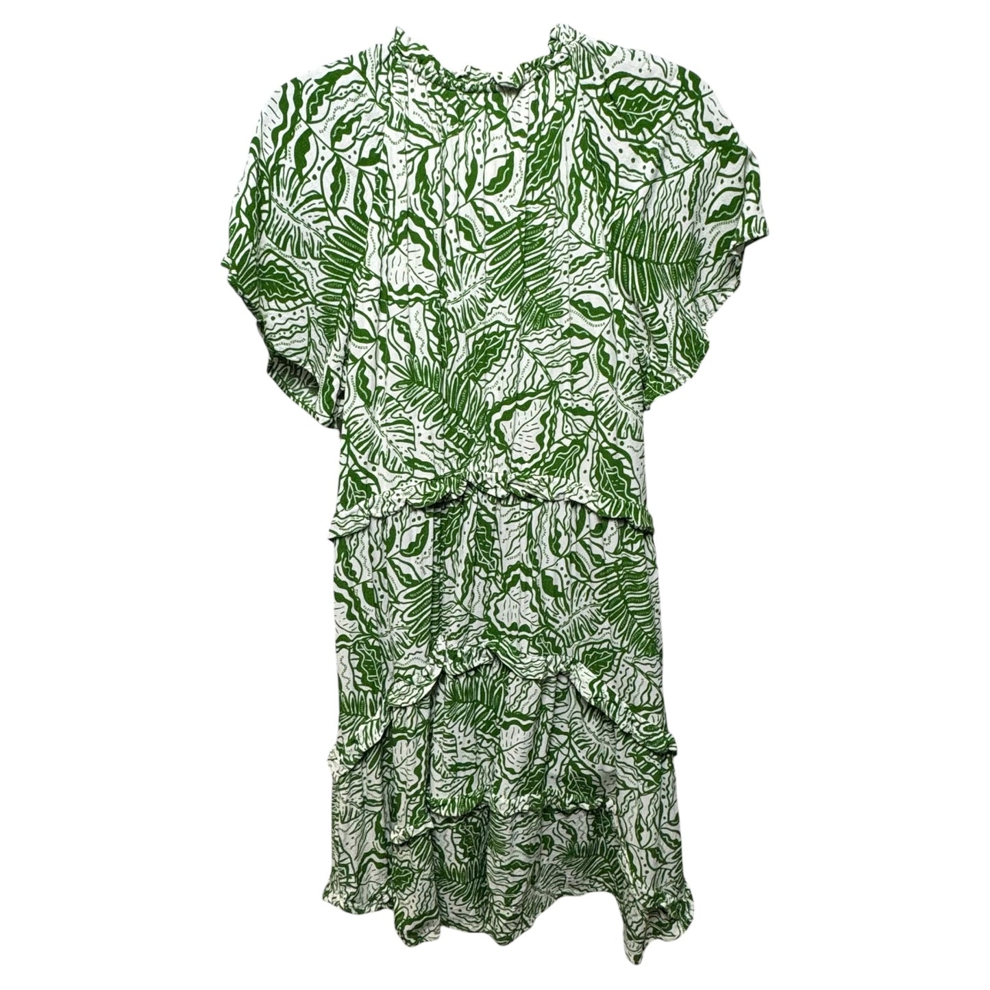 Dress Casual Short By Anthropologie In Green & White, Size: S