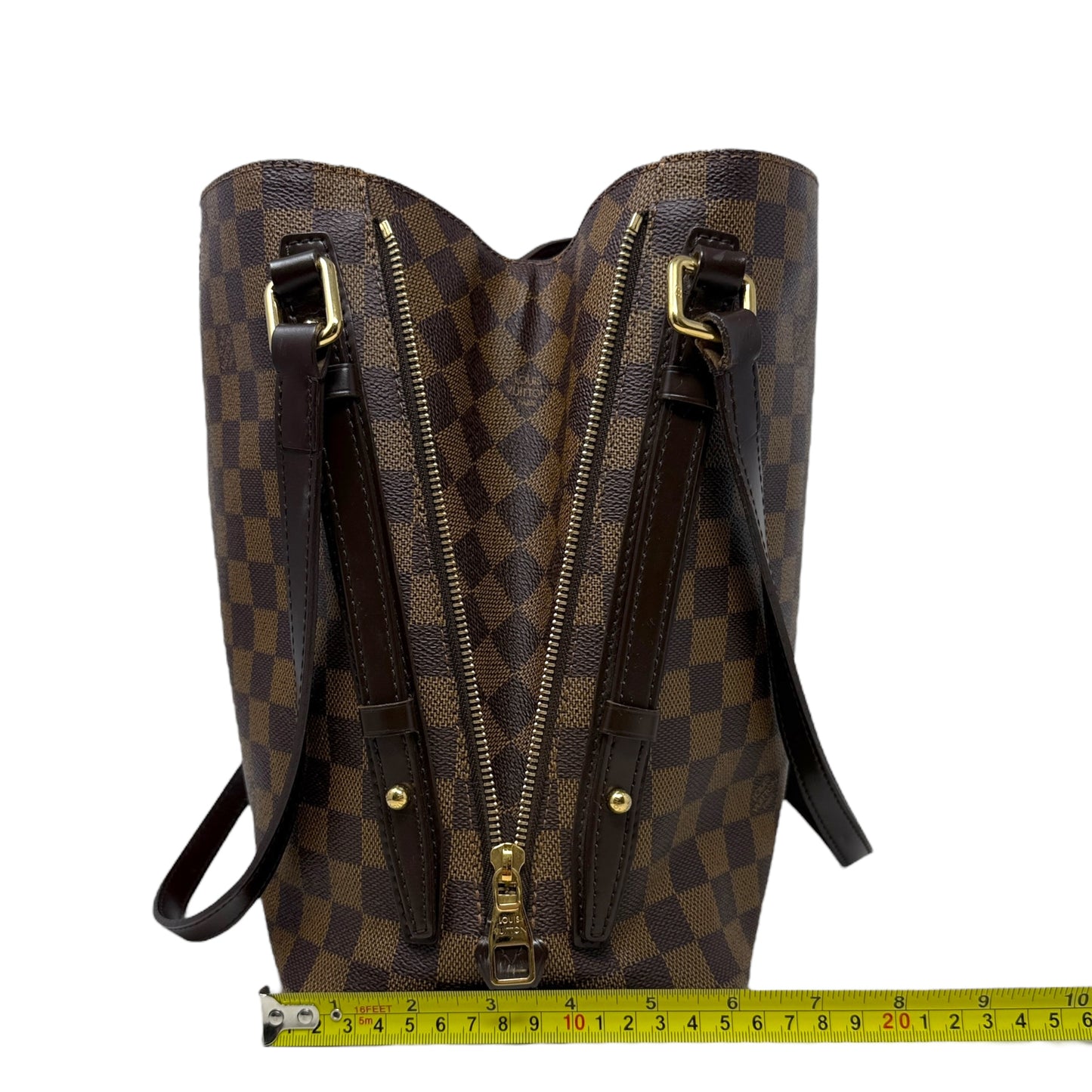 Cabas Rivington Tote In Damier Ebene Canvas Luxury Designer By Louis Vuitton, Size: Large