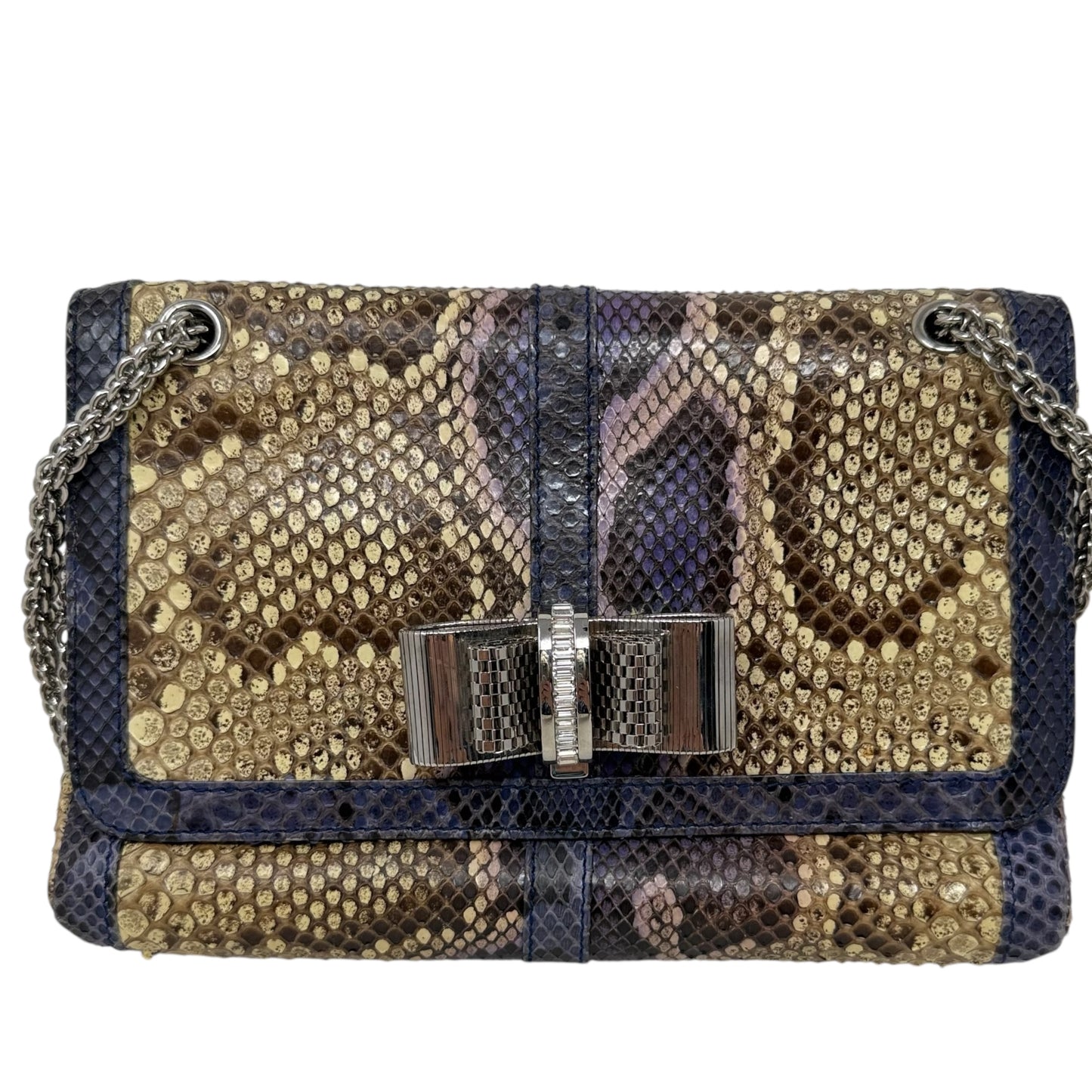Sweet Charity Python Shoulder Bag Luxury Designer By Christian Louboutin, Size: Medium