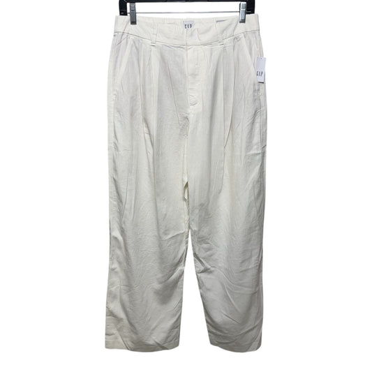 365 High-Rise Linen-Blend Trouser By Gap In White, Size: 8
