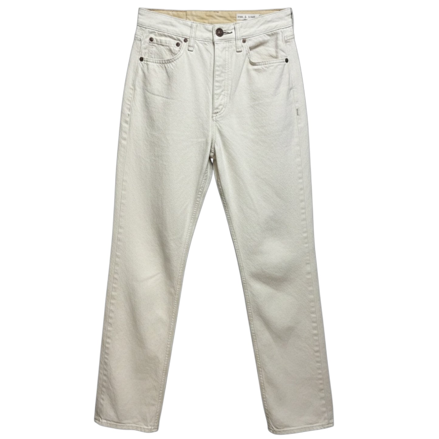 Alex High Rise Straight Leg Jeans By Rag And Bone In Cream Denim, Size: 26