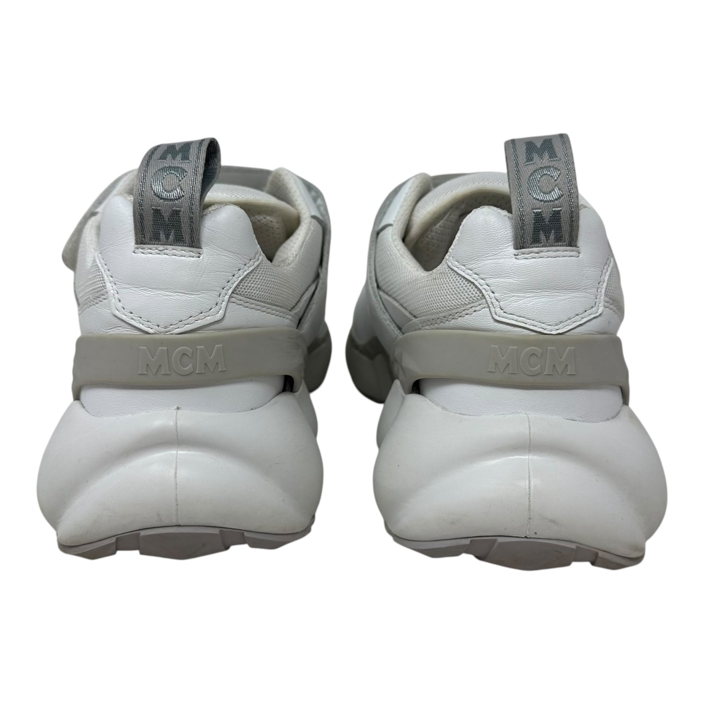 Himmel Low Top Velcro Sneakers Shoes Luxury Designer By Mcm In White, Size: 8 (38)