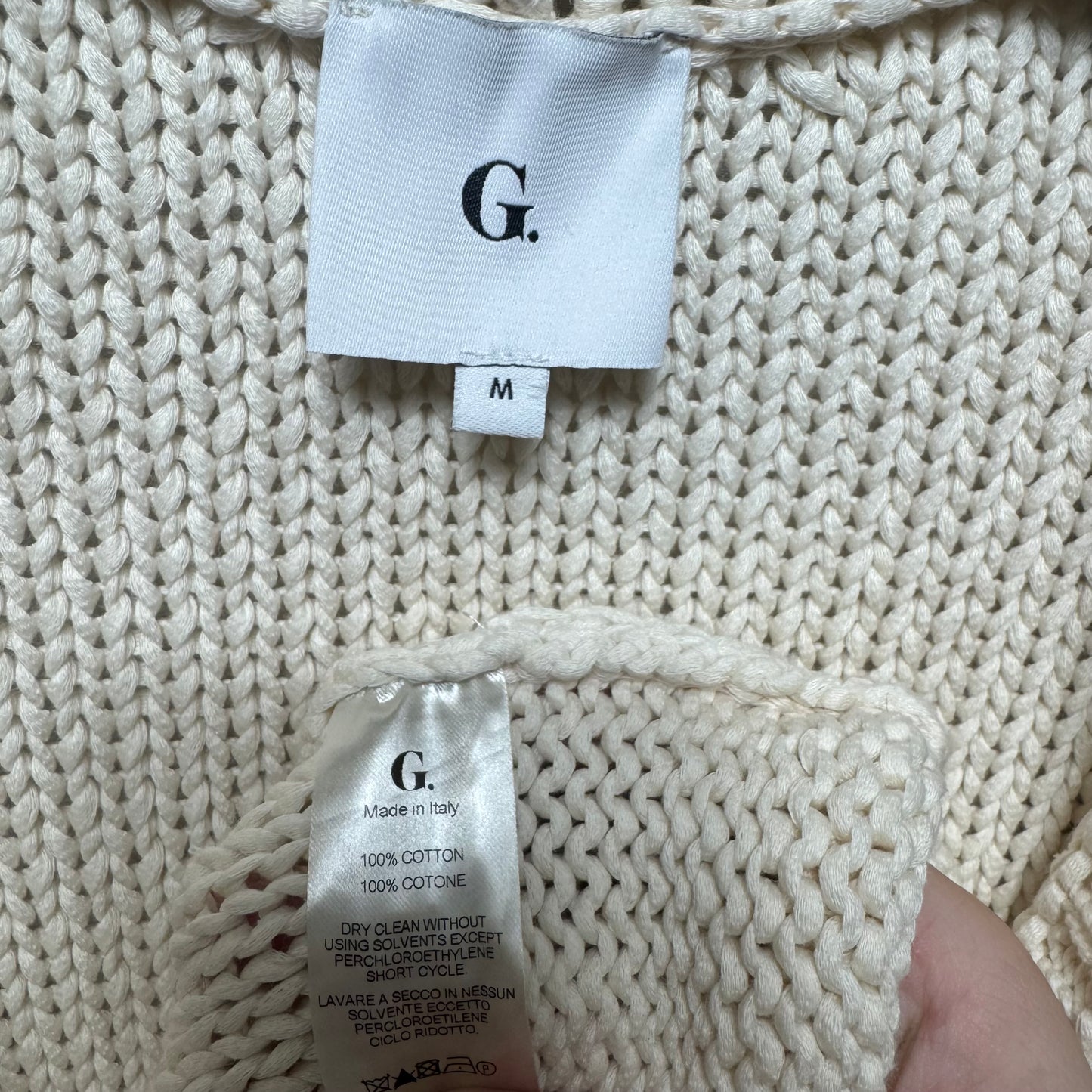AS IS Sweater Cardigan By Goop In Cream, Size: M