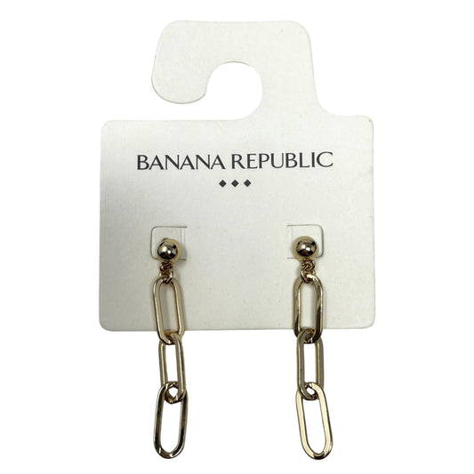 Gold Tone Paperclip Chain Dangle Earrings By Banana Republic