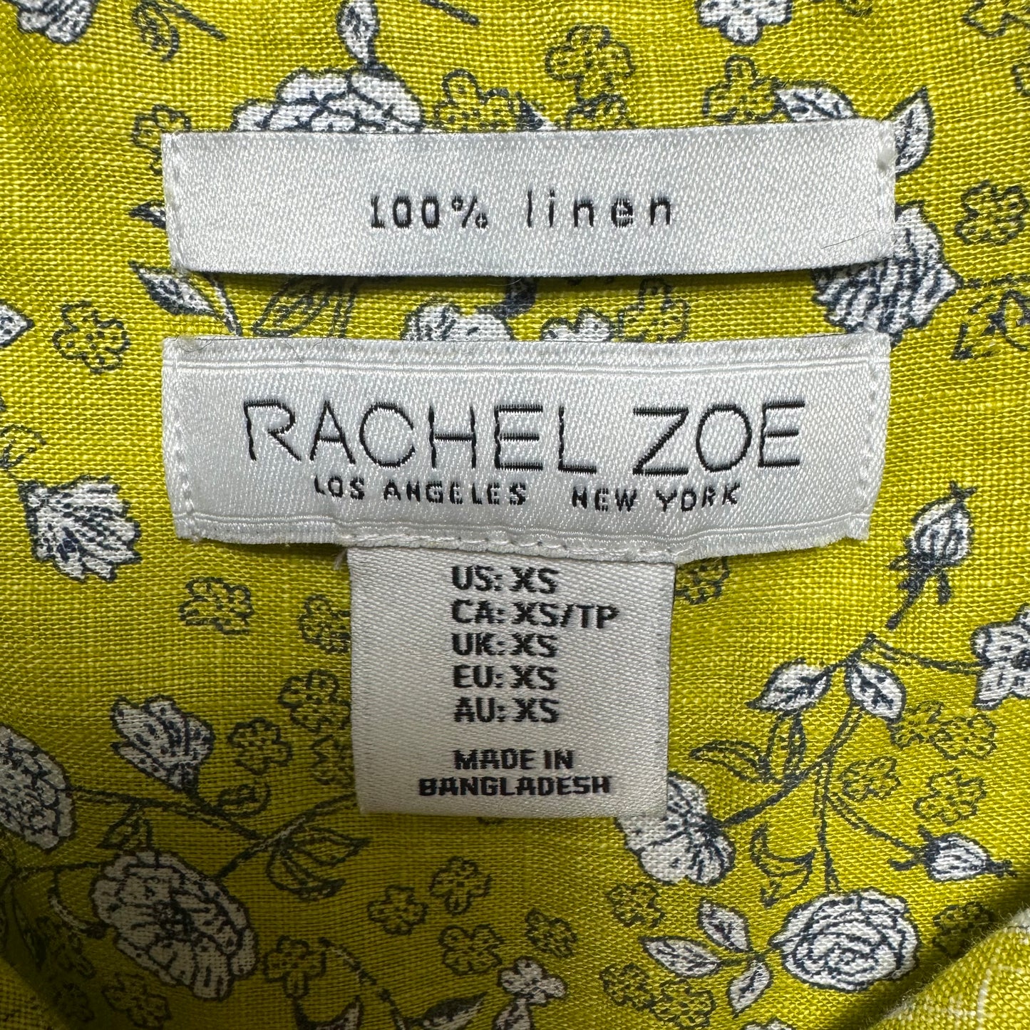 Linen Top Short Sleeve By Rachel Zoe In Floral Print, Size: Xs