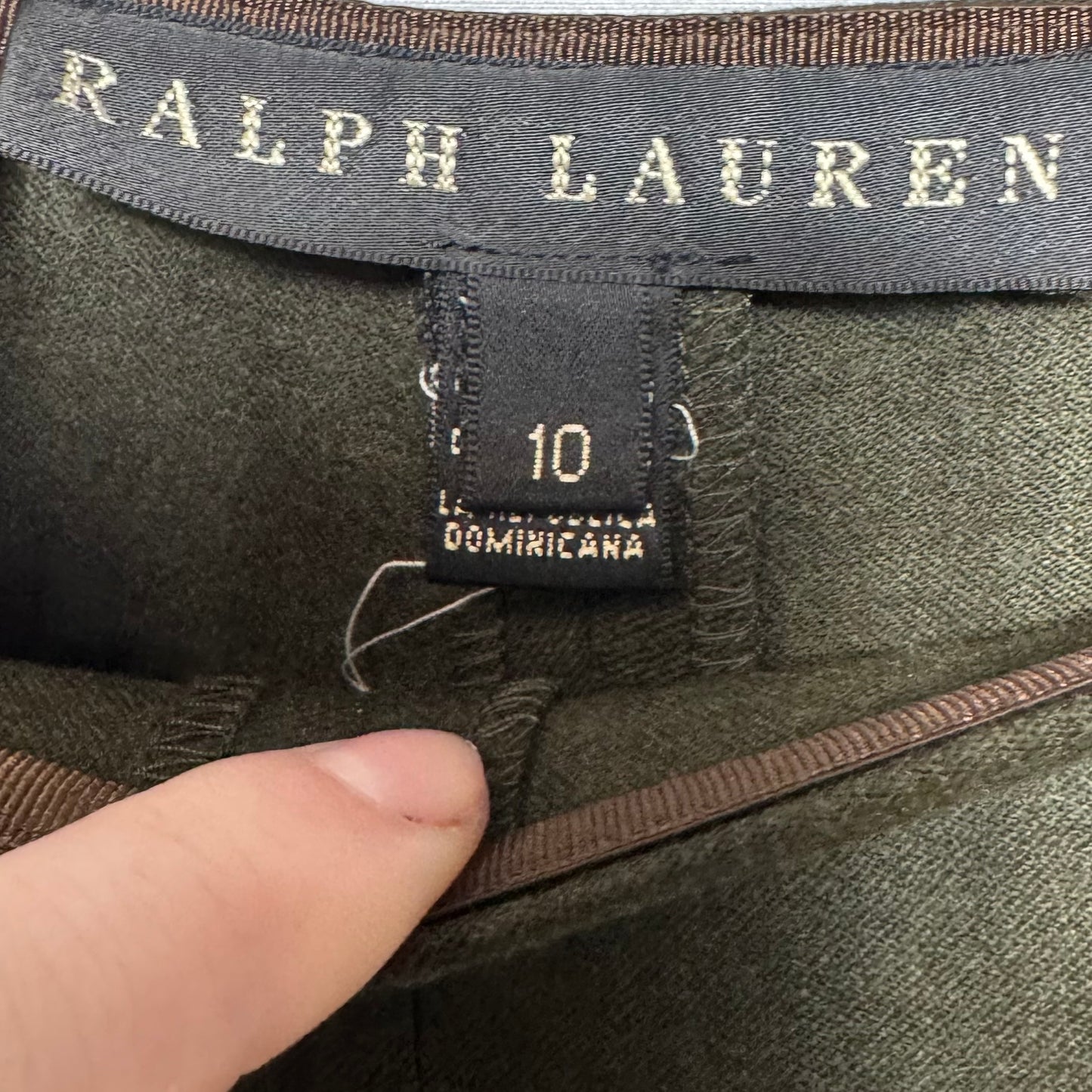 Wool Pants Dress By Ralph Lauren Black Label In Green, Size: 10