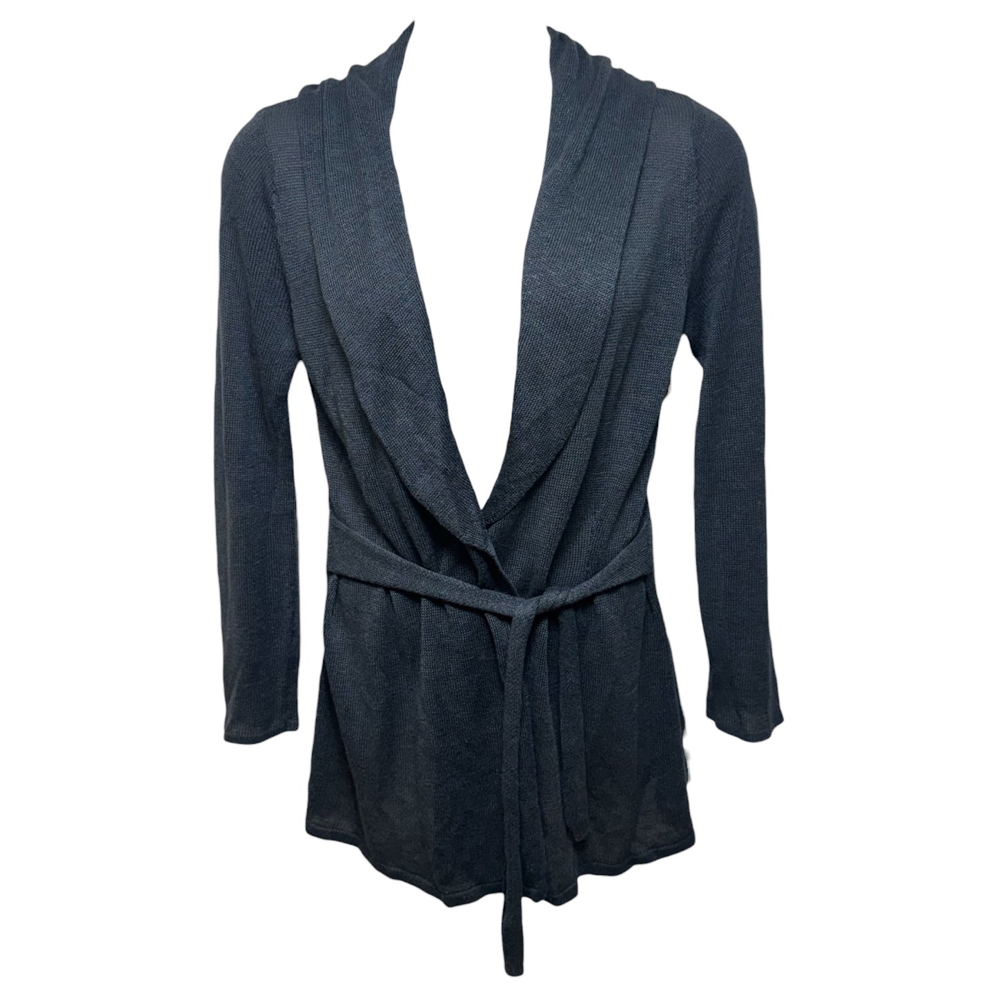 Linen Blend Sweater Cardigan By Rosie Neira In Blue, Size: L