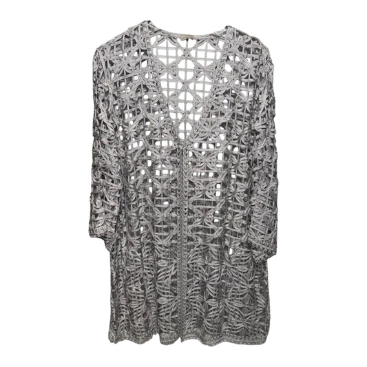 Sweater Cardigan By Chicos In Grey, Size: Xl estimated no size tag