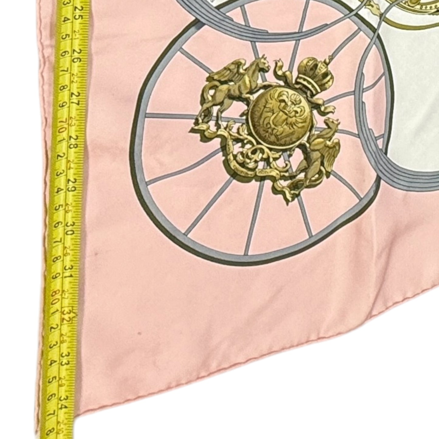 Vintage Carre 90 Philippe Ledoux “Springs“ Horse-Drawn Carriage Motif Silk Scarf Luxury Designer By Hermes