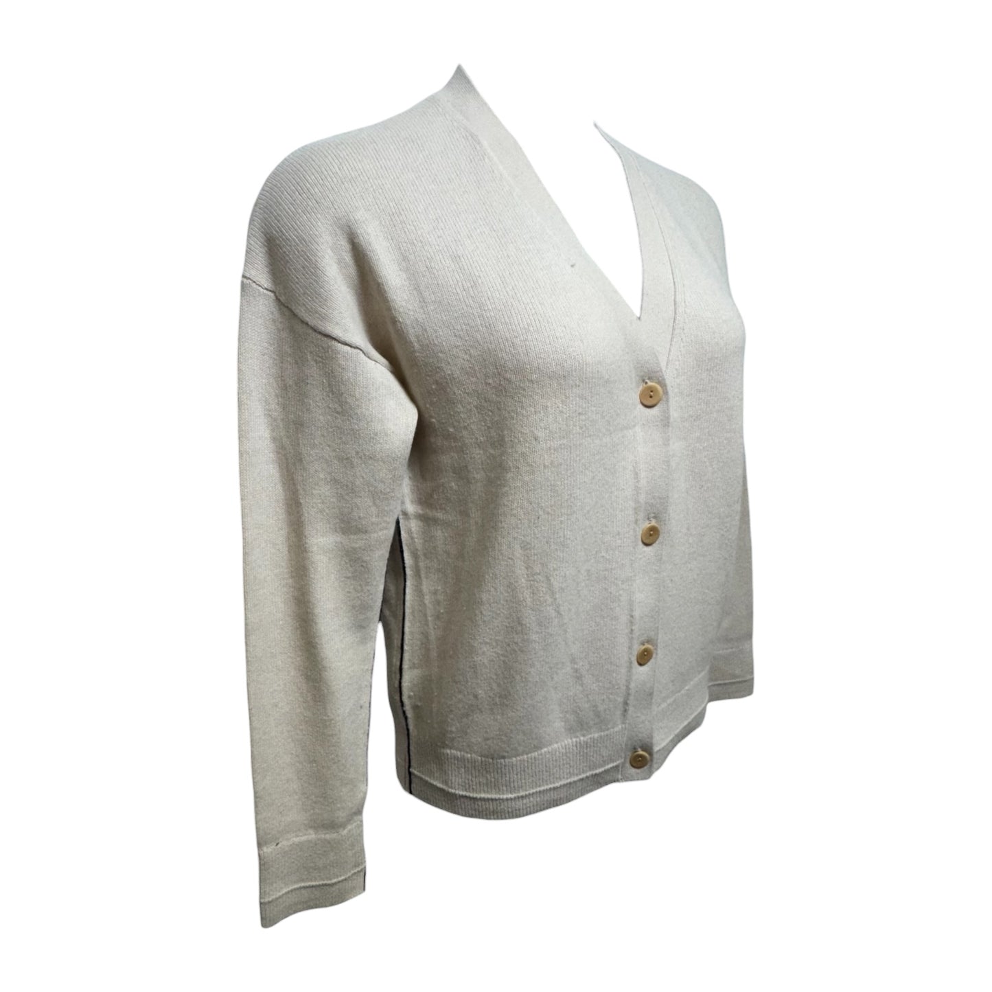 Organic Cotton & Recycled Cashmere Cardigan By Maria McManus In Black & Tan, Size: M