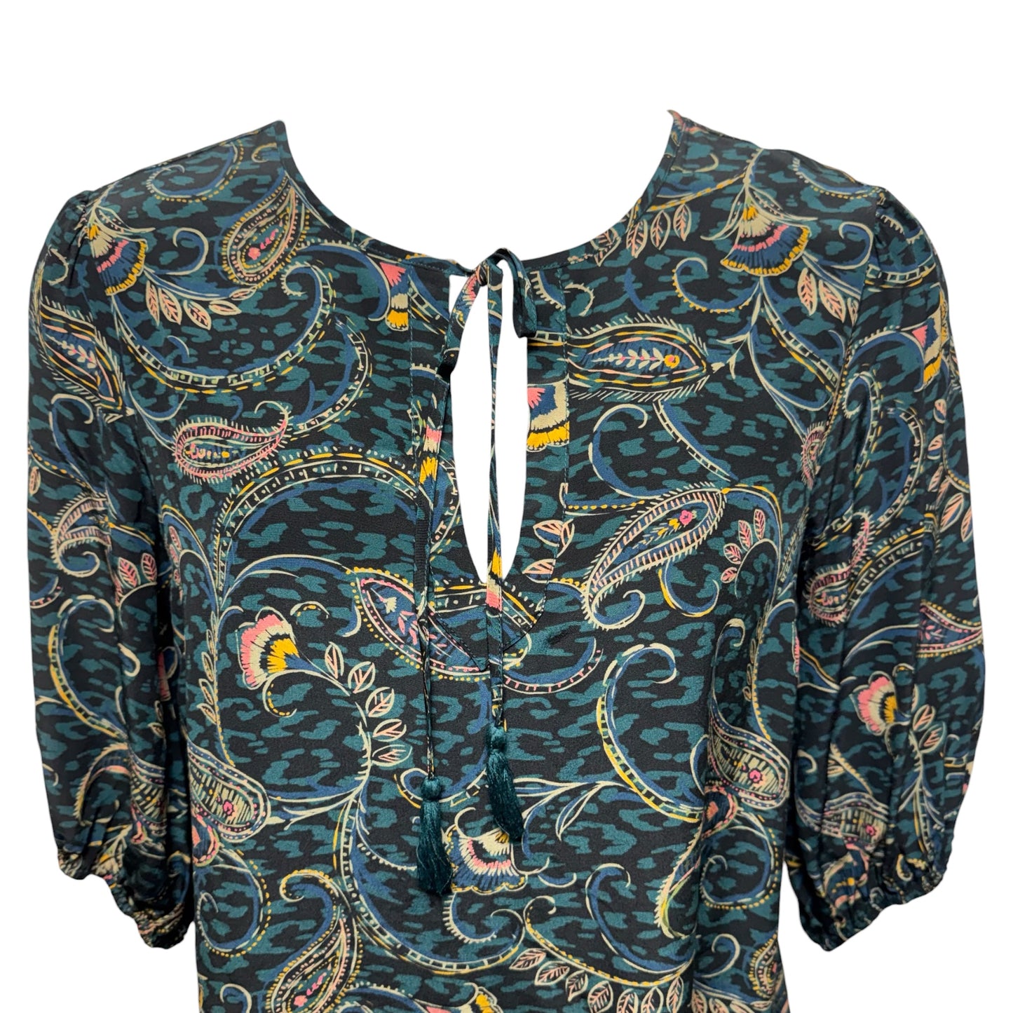 Jade Marzanna Shift Silk Dress By Johnny Was In Paisley Print, Size: M
