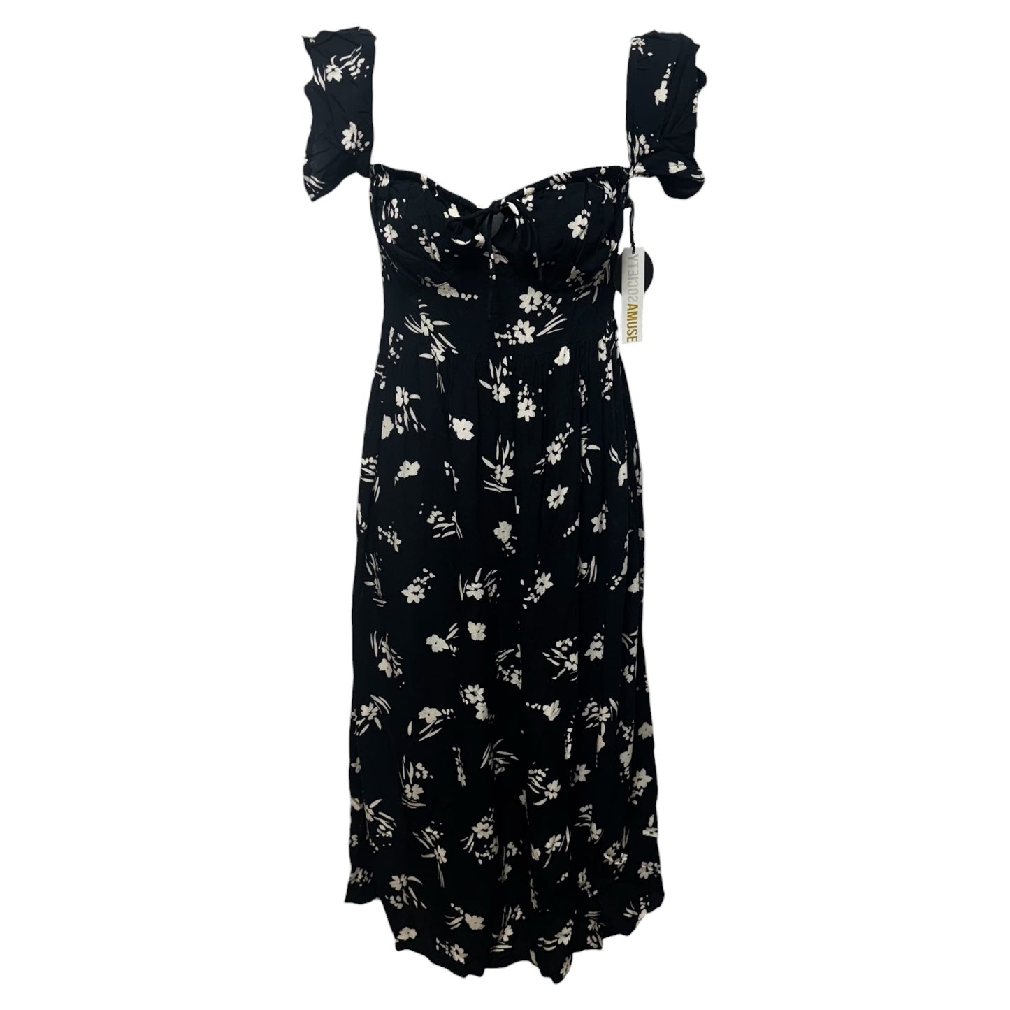 Regency Off the Shoulder Midi Dress By Amuse Society In Black & White, Size: XS