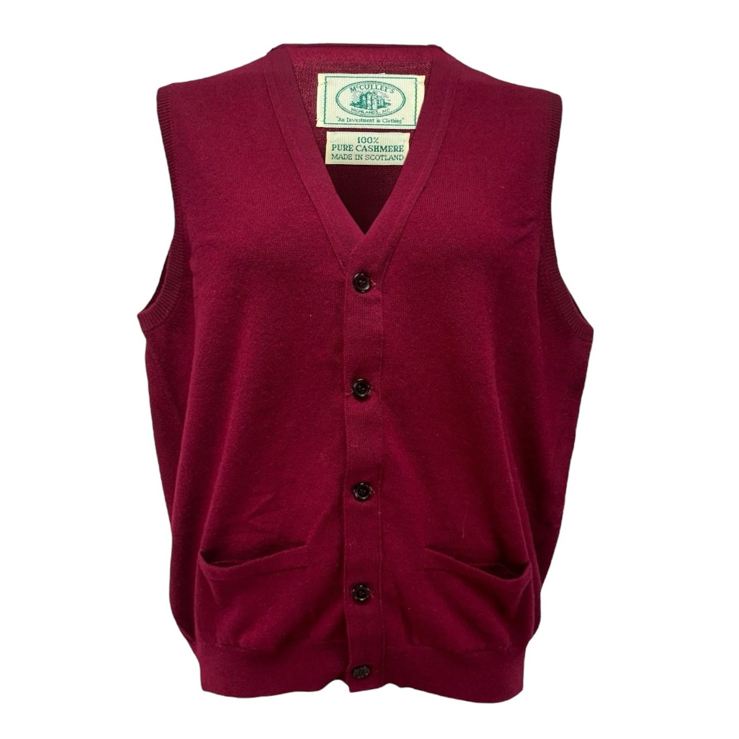 Sweater Vest Cashmere By McCulley’s In Red, Size: L