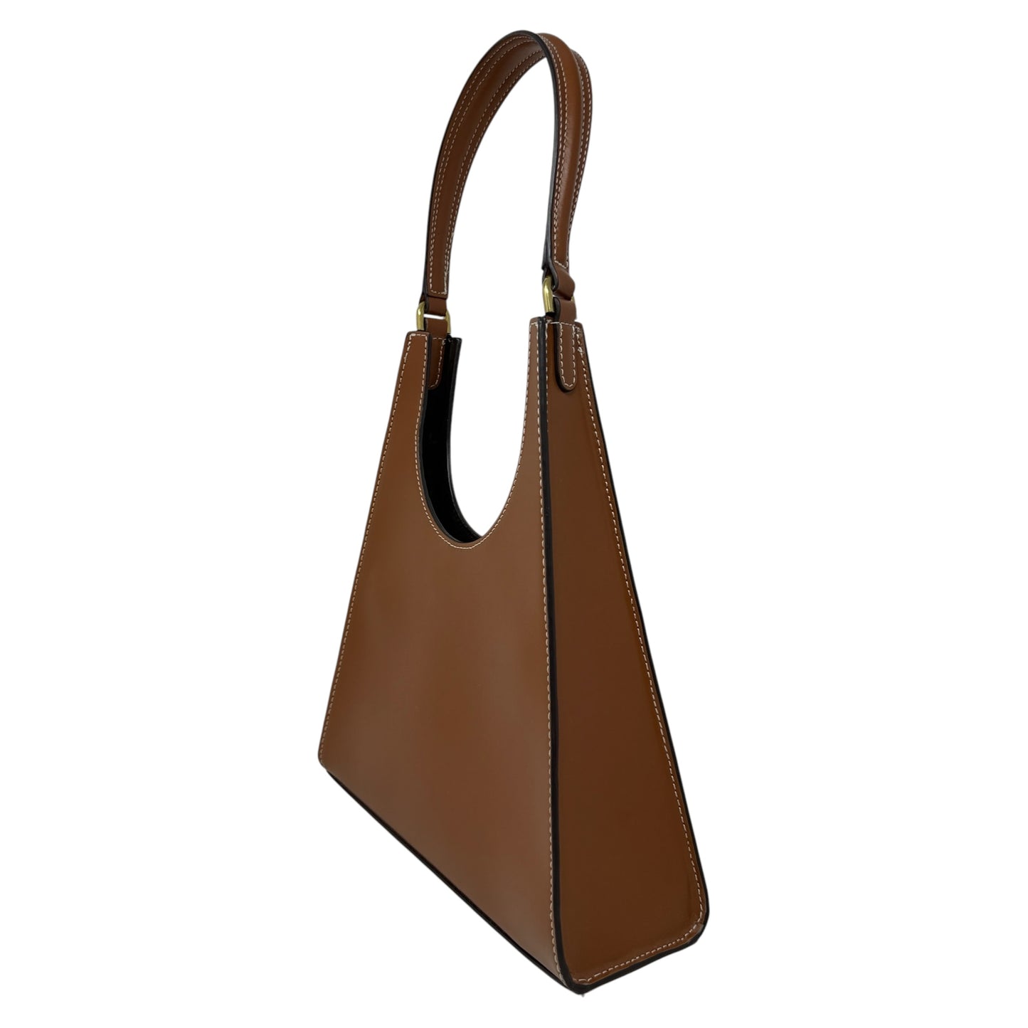 Rey Leather Structured Shoulder Bag By Staud, Size: Small