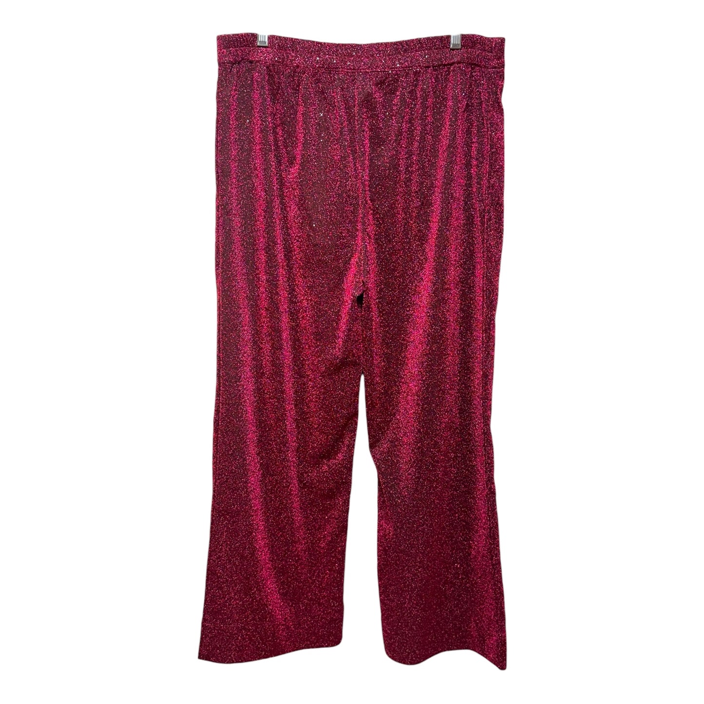 Le Culottes Full Length Sparkle Trousers By Buru In Shimmer Metallic Red, Size: L