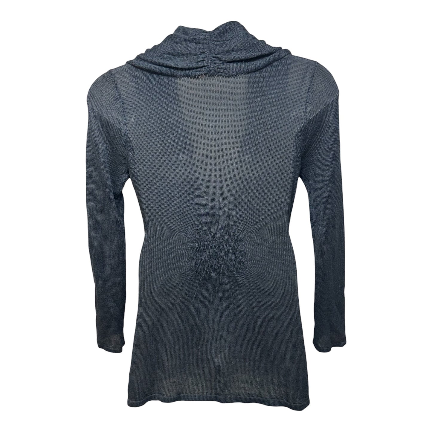 Linen Blend Sweater Cardigan By Rosie Neira In Blue, Size: L