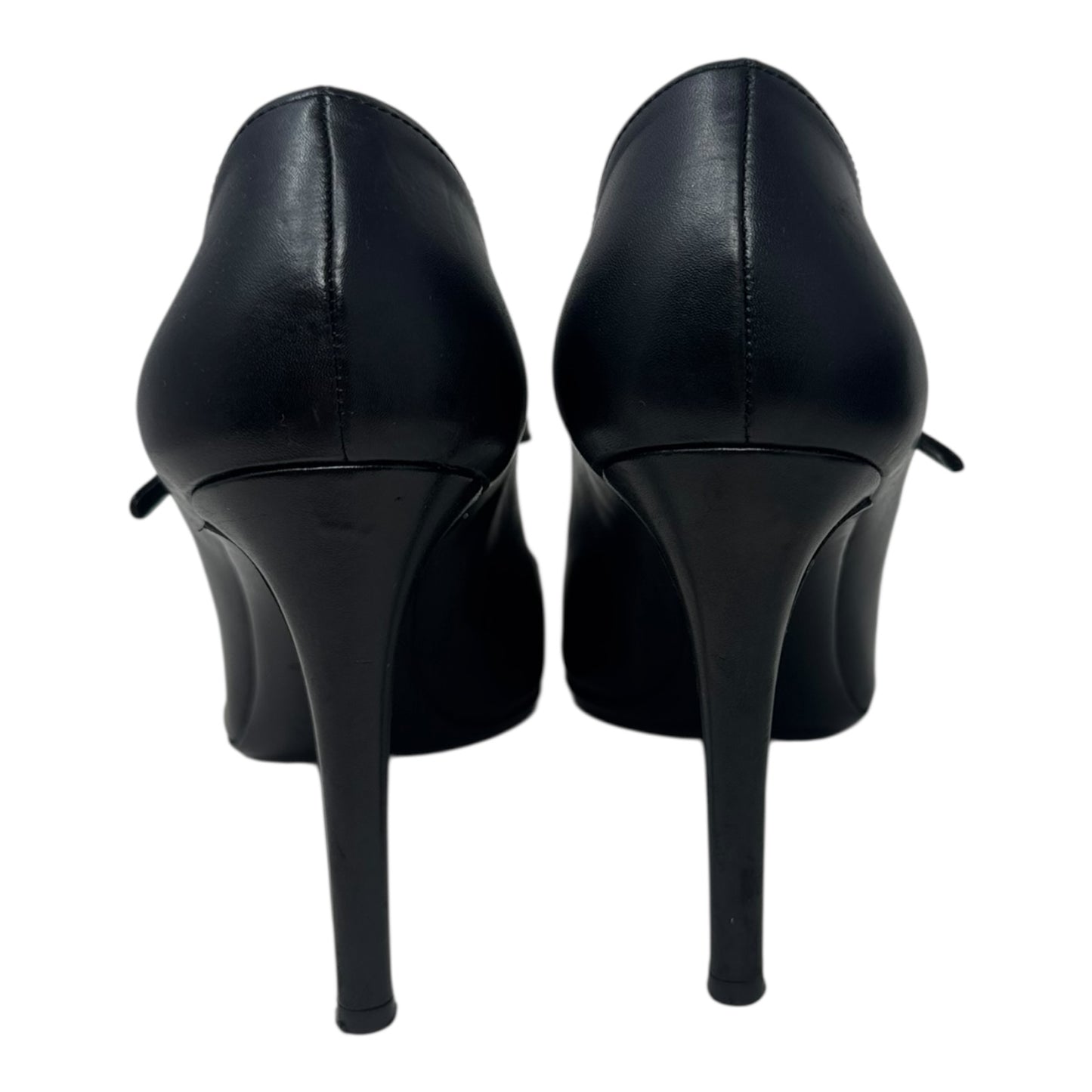 Heels Shoes Luxury Designer By Prada In Black, Size: 10 (IT 40)