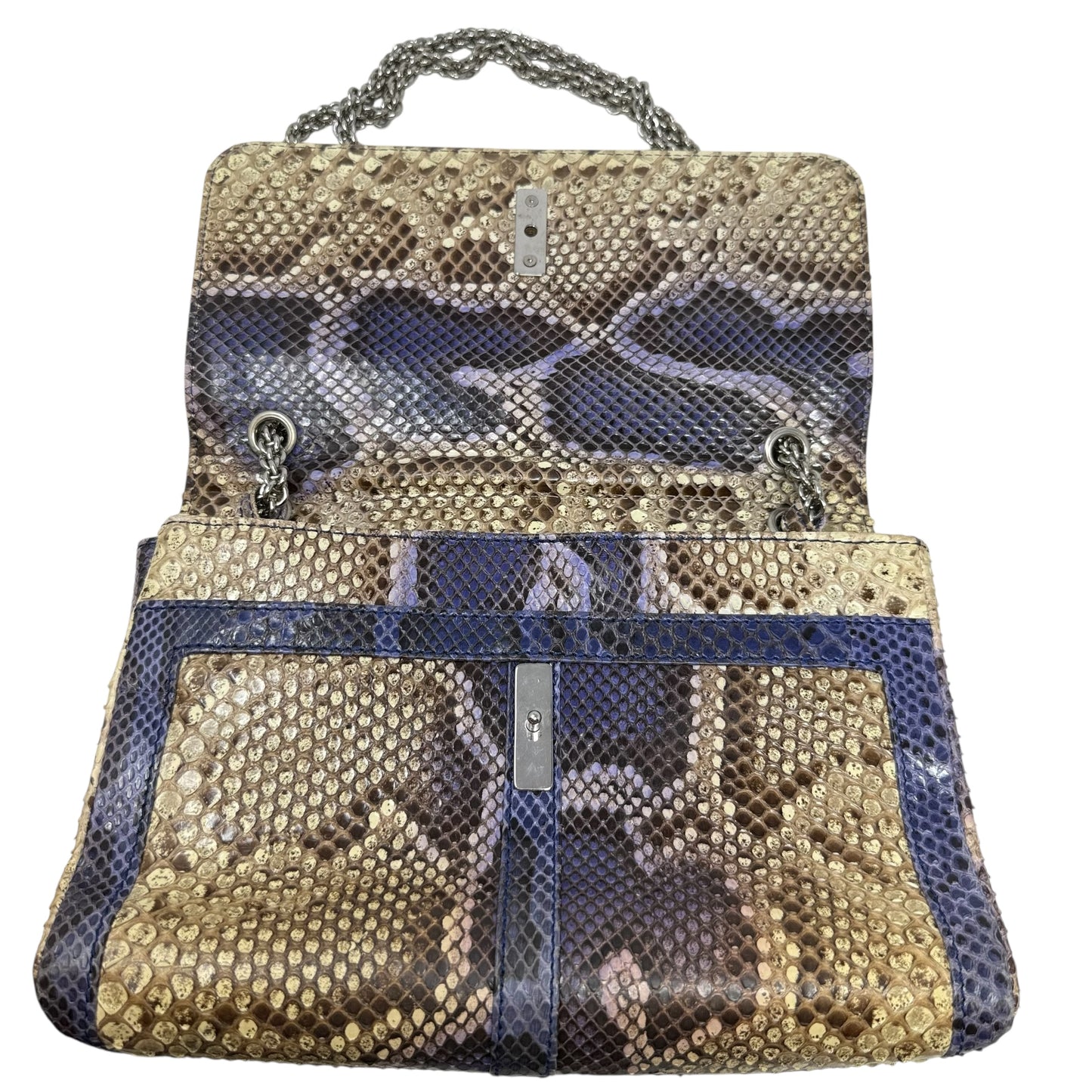 Sweet Charity Python Shoulder Bag Luxury Designer By Christian Louboutin, Size: Medium