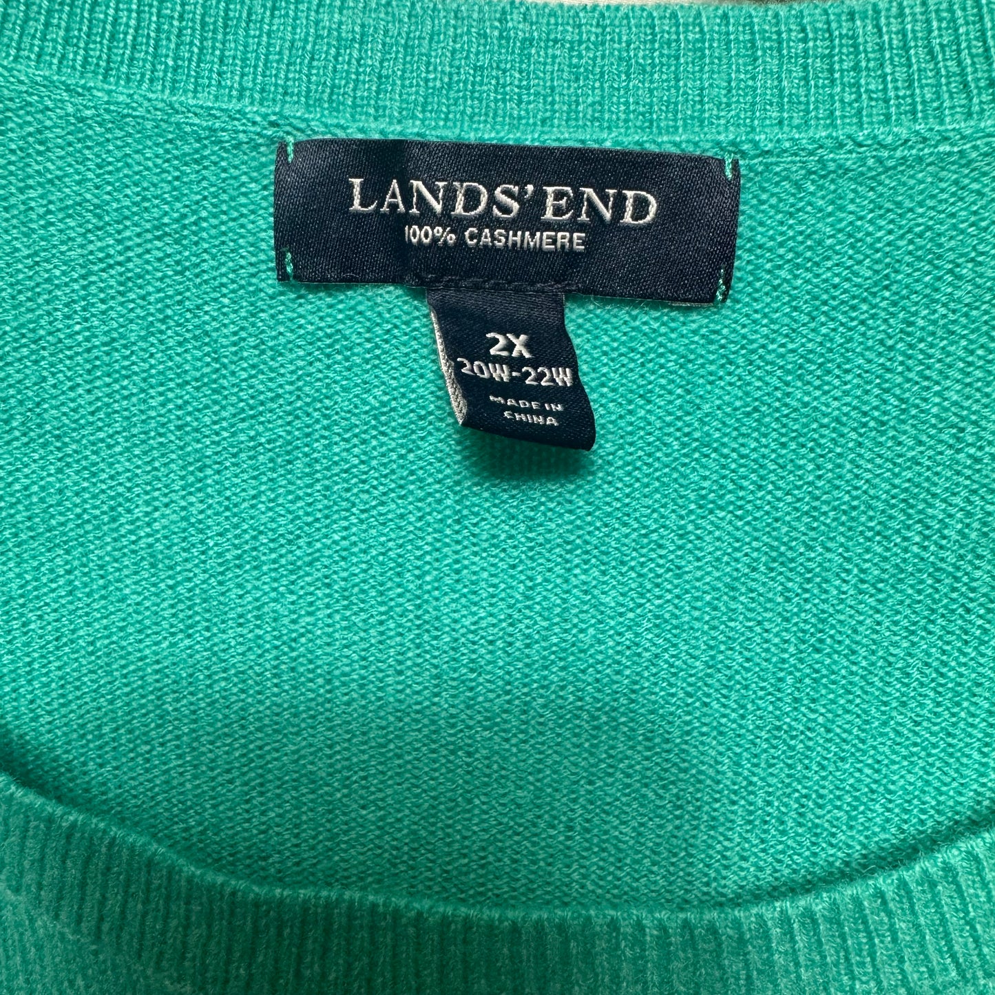 Sweater Cashmere By Lands End In Green, Size: 2x
