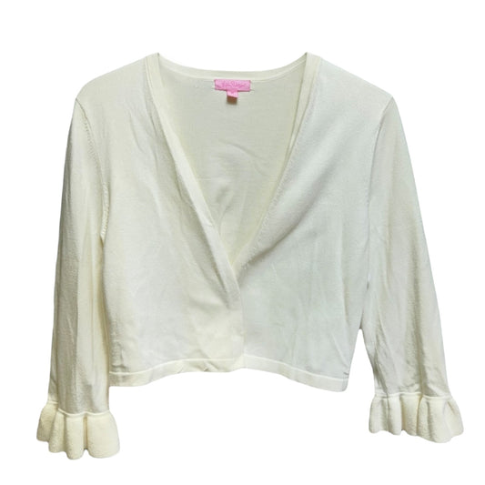 Sweater Cardigan Designer By Lilly Pulitzer In Cream, Size: M