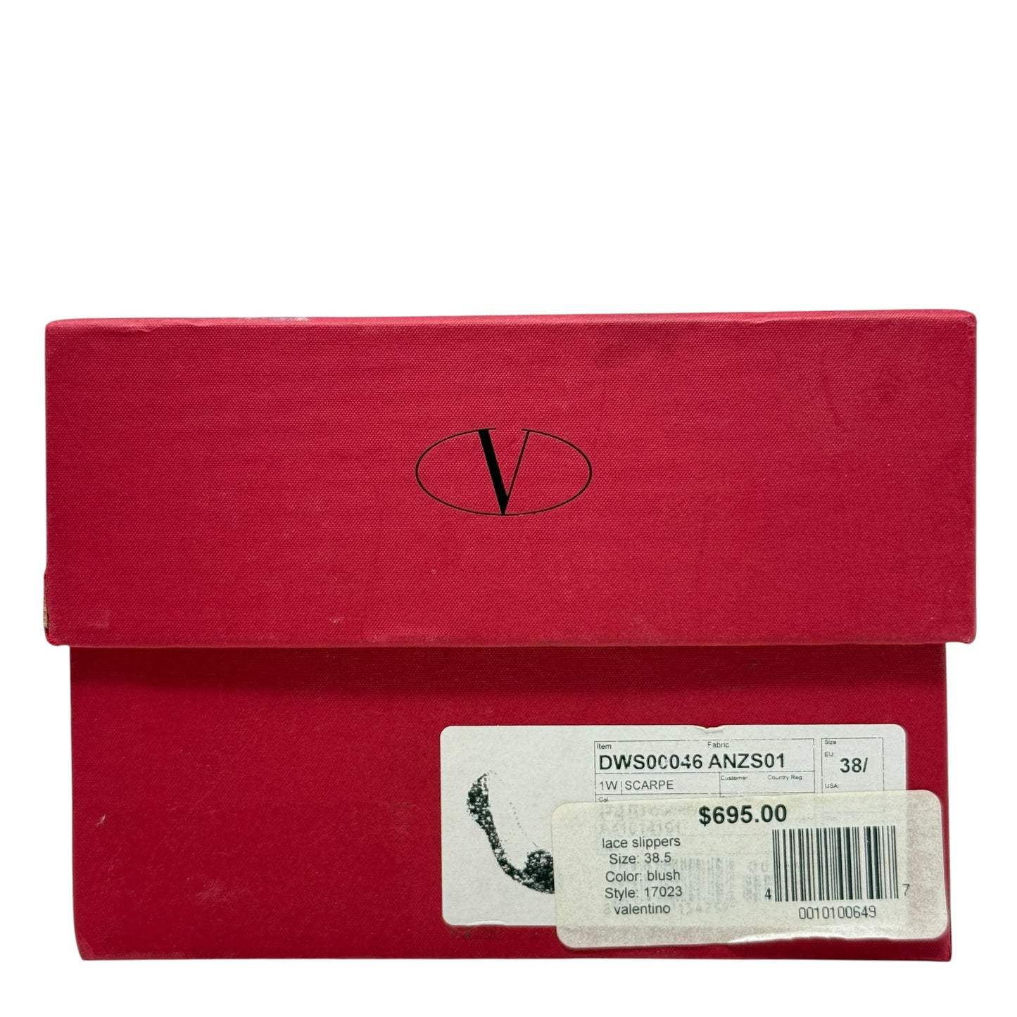 Caviar Crystal Lace Smoking Slippers In Blush Luxury Designer By Valentino-garavani In Black & Cream, Size: 8.5 (38.5)