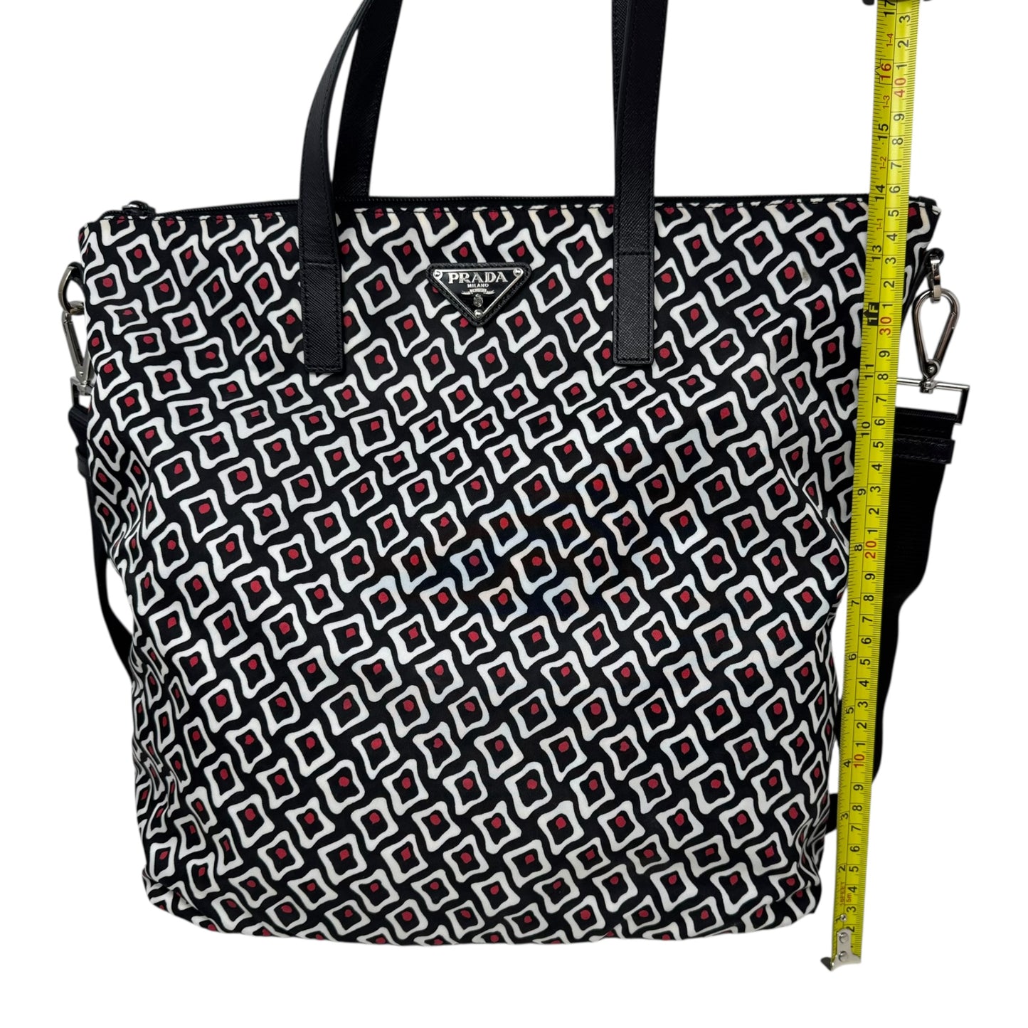 Tessuto Nylon Satchel Tote Luxury Designer By Prada, Size: Large