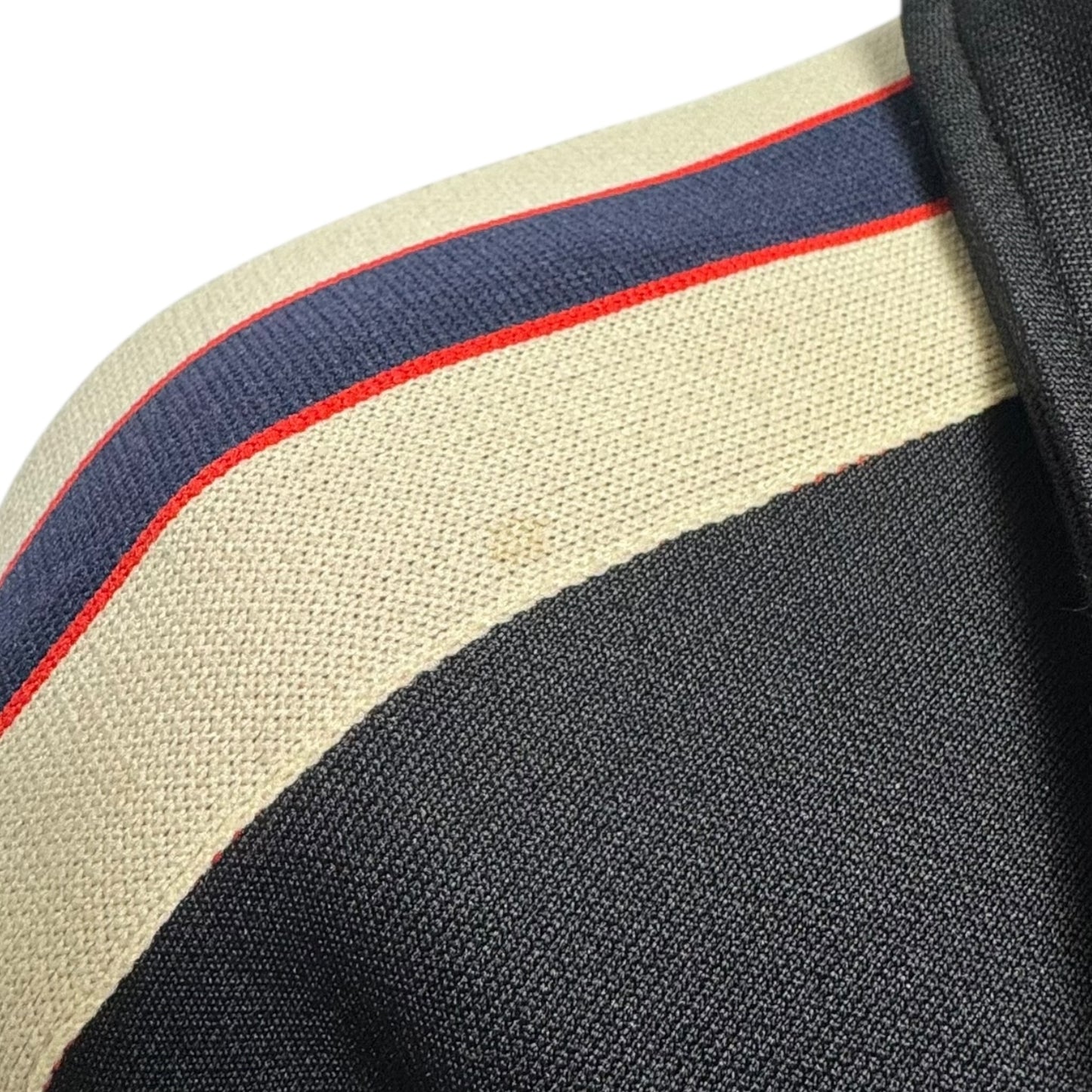 Web Trim Technical Jersey Track Jacket Luxury Designer By Gucci In Black & Cream, Size: S MEN’S