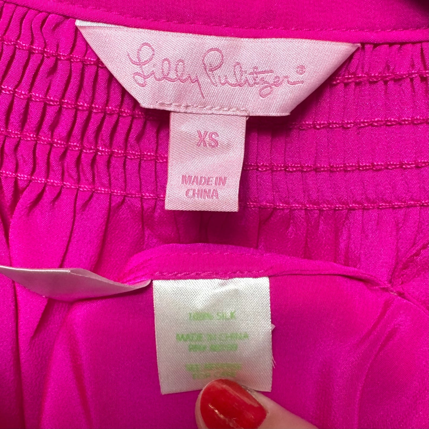 Silk Top Long Sleeve By Lilly Pulitzer In Pink, Size: Xs