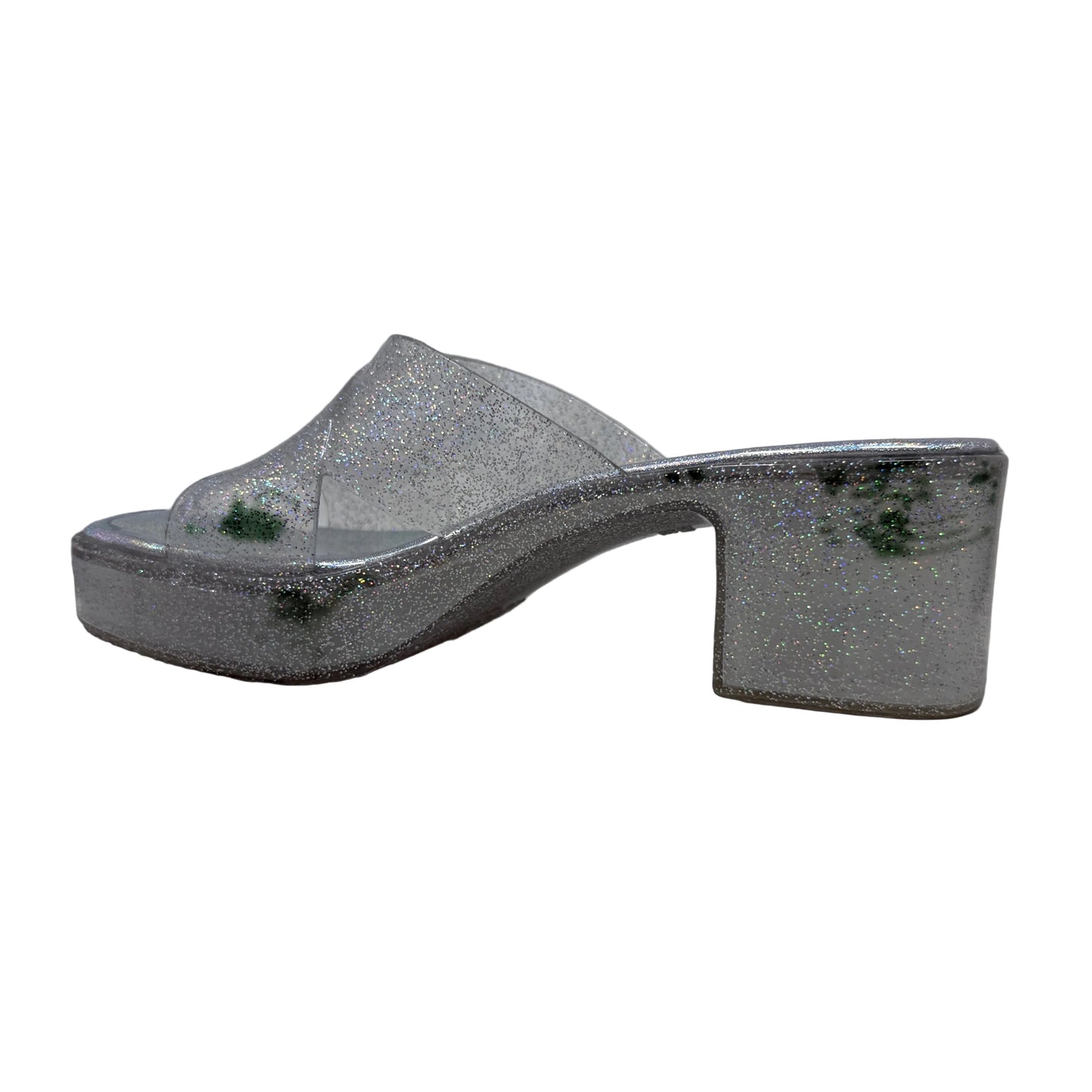 Bubblegum Heeled Slide Sandals By Jeffrey Campbell In Clear, Size: 7 (EU 38)
