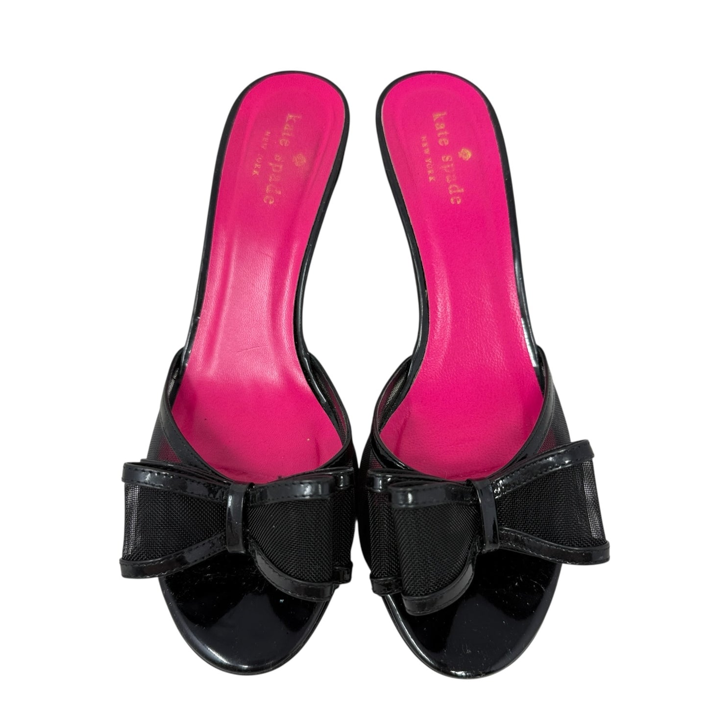 Michaela Mesh Bow Mule Sandals Designer By Kate Spade In Black, Size: 8
