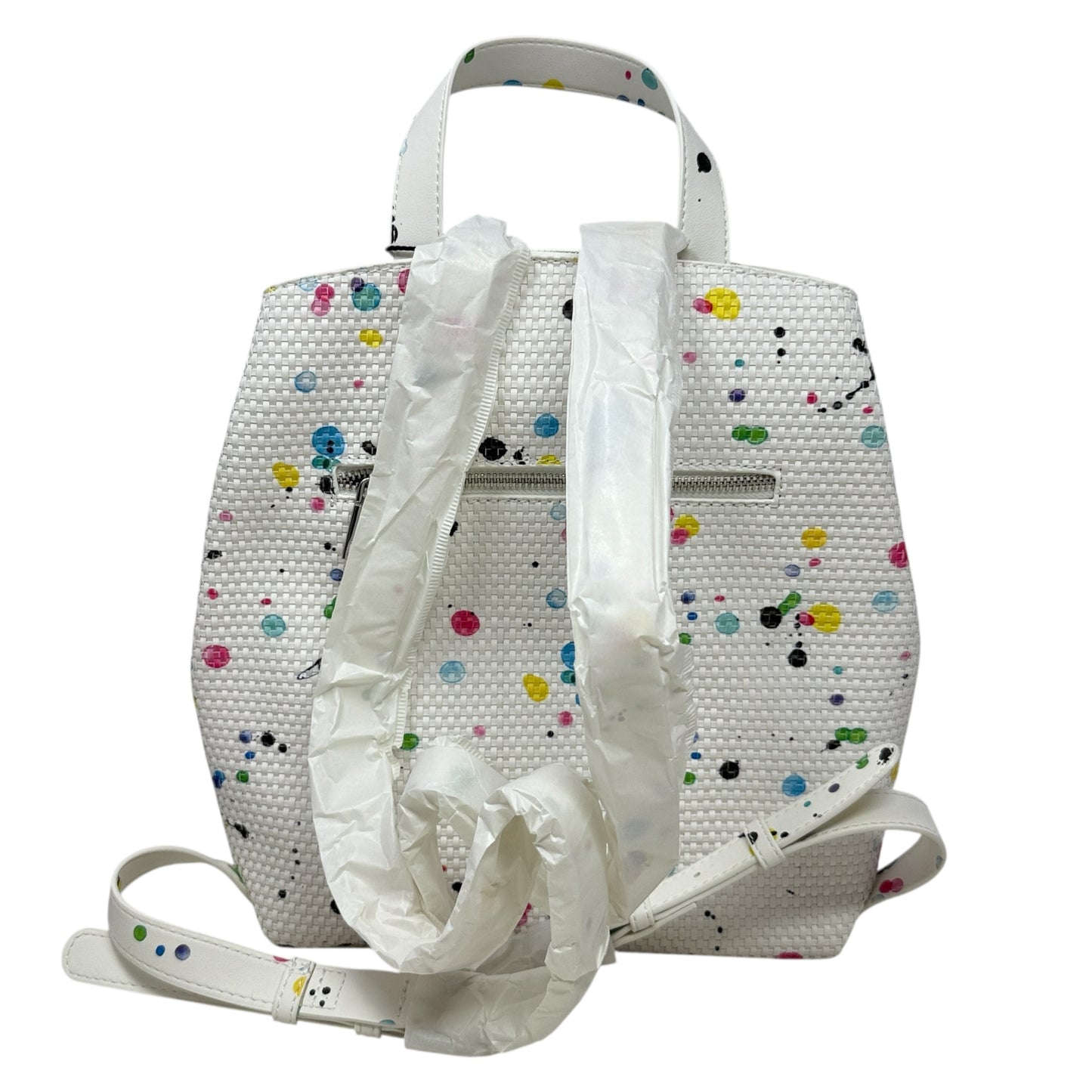 Summy Mini Backpack In Vintasplatter Braided Crudo Beige By Desigual, Size: Medium