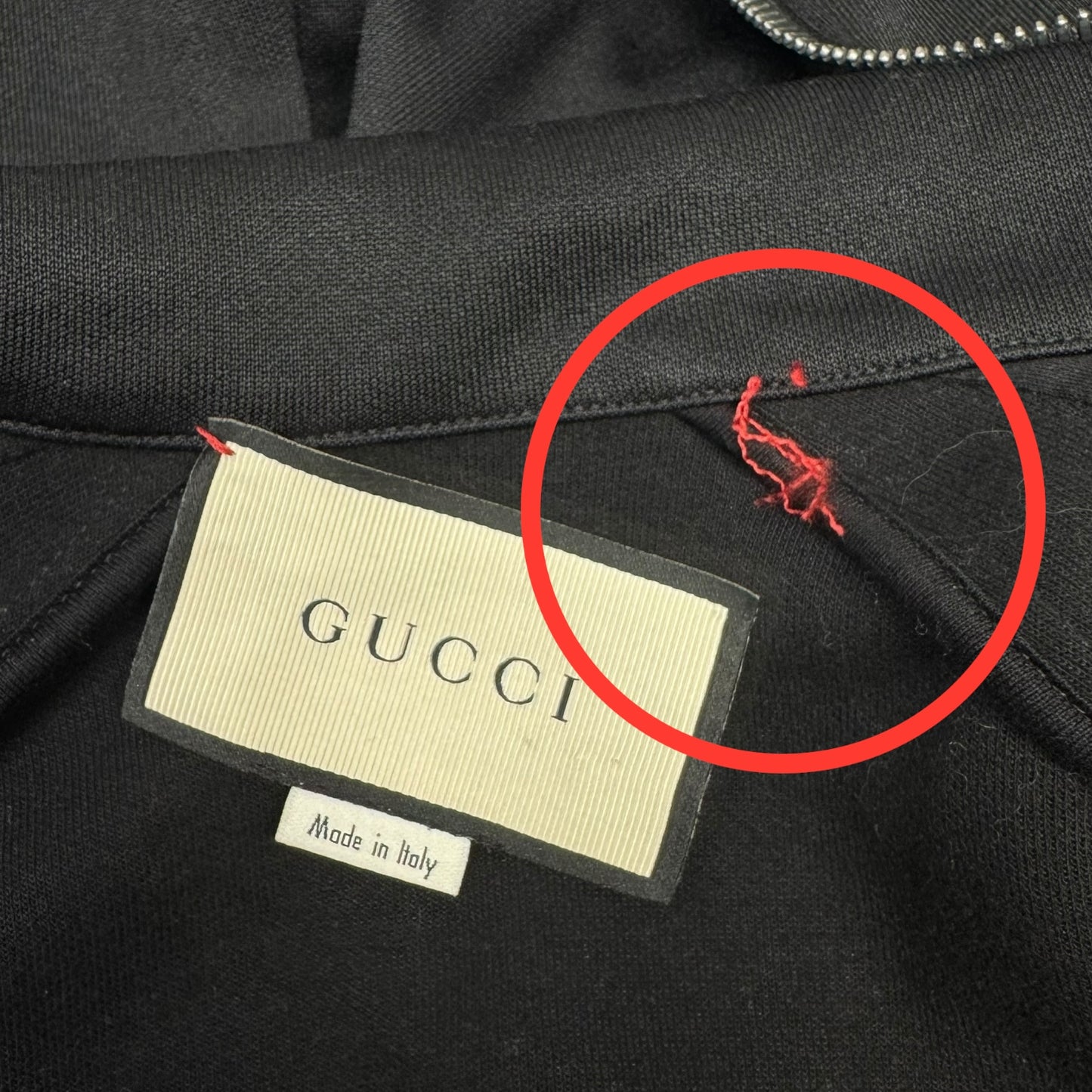 Web Trim Technical Jersey Track Jacket Luxury Designer By Gucci In Black & Cream, Size: S MEN’S