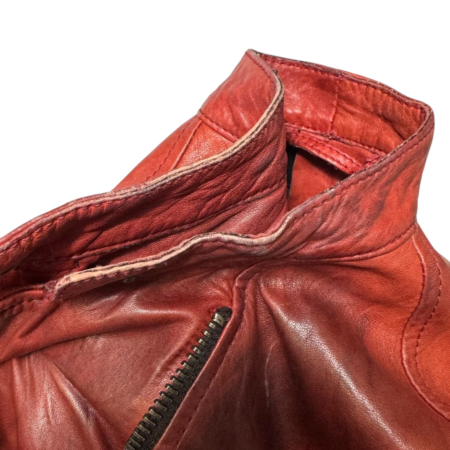 Jacket Moto Leather By Empresa In Red, Size: S (IT 40)