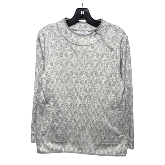 Athletic Top Long Sleeve Crewneck By Talbots In Grey & White, Size: M
