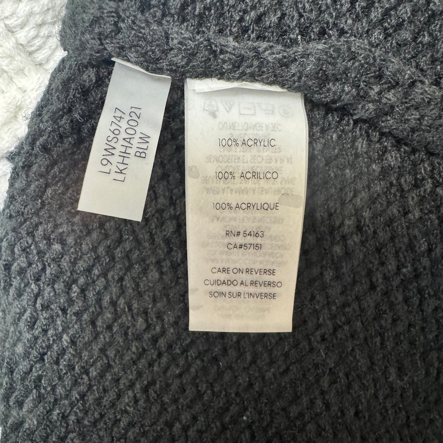 Fair Isle Pattern Sweater Designer By Karl Lagerfeld In Black & White, Size: M