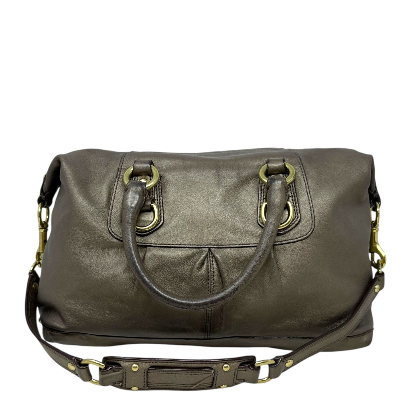 Ashley Leather Satchel Designer By Coach, Size: Medium