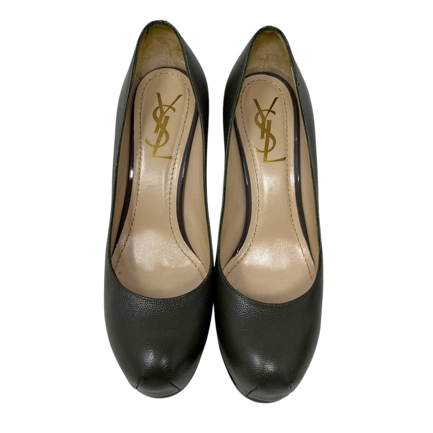 Tribtoo Platform Stiletto Pumps Luxury Designer By Yves Saint Laurent In Green, Size: 7