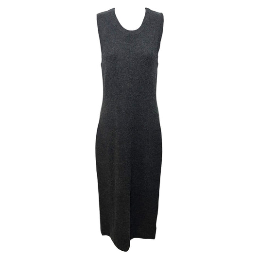 Mongolian Cashmere Sleeveless Midi Sweater Dress By Quince In Heather Charcoal, Size: S