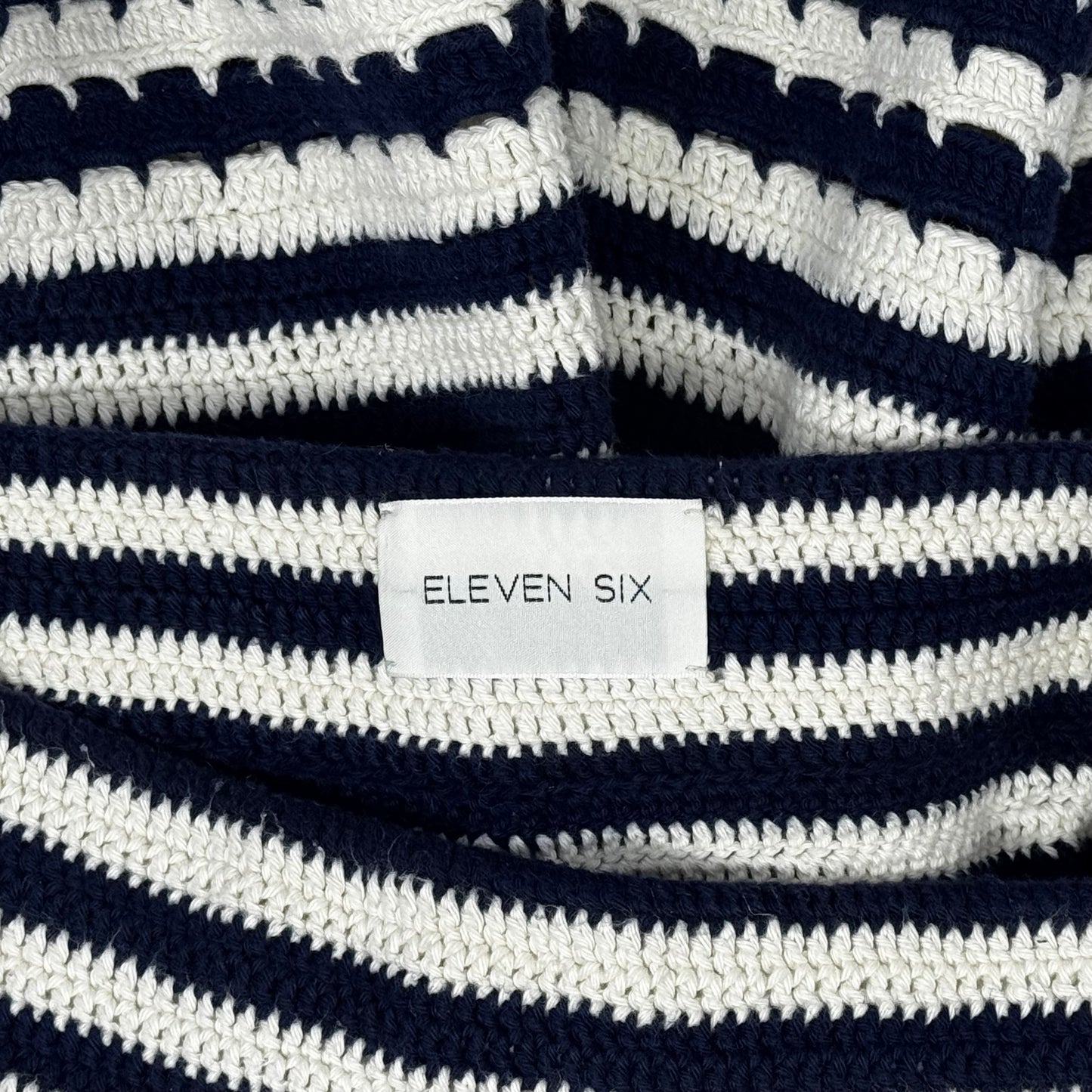 LARA MULTI STRIPE CROCHET SHORT By Eleven Six In Navy Striped Pattern, Size: M/L