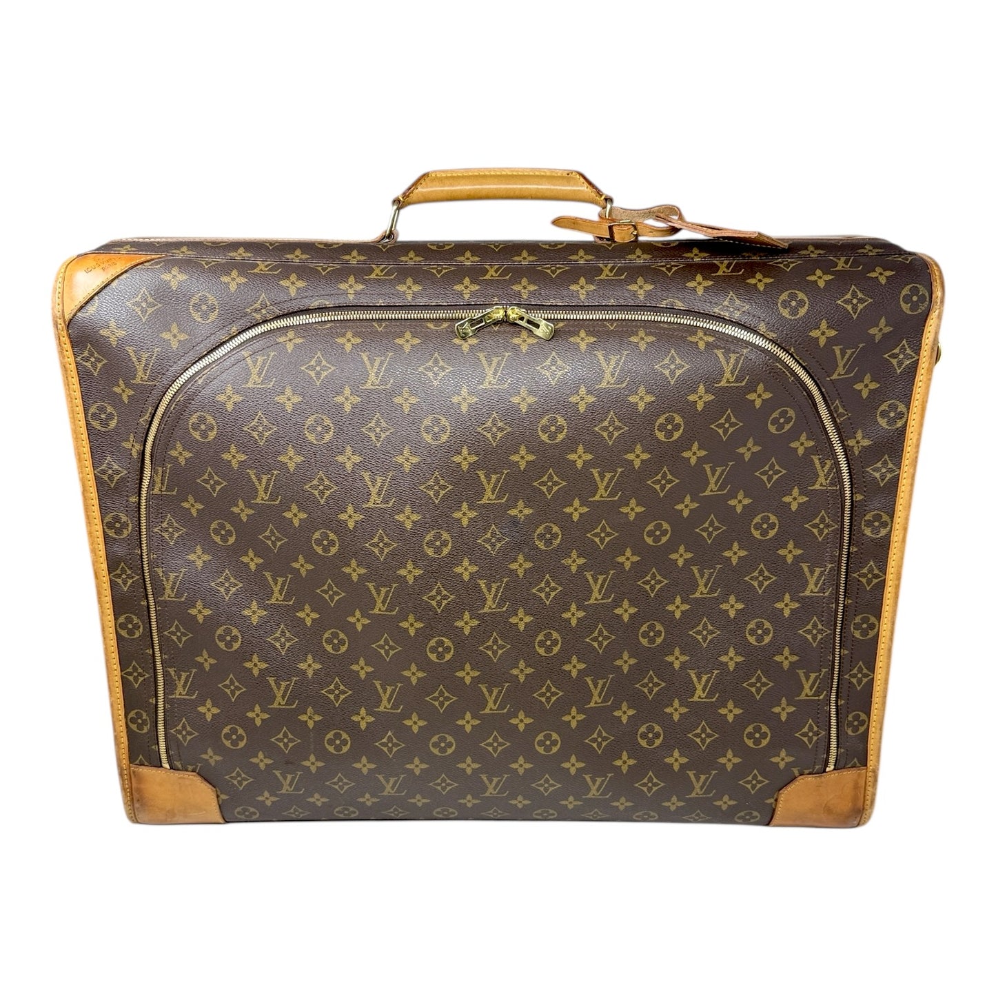 Vintage 2000 Pullman 60 Monogram Canvas & Vachetta Leather Suitcase Luxury Designer By Louis Vuitton, Size: Large
