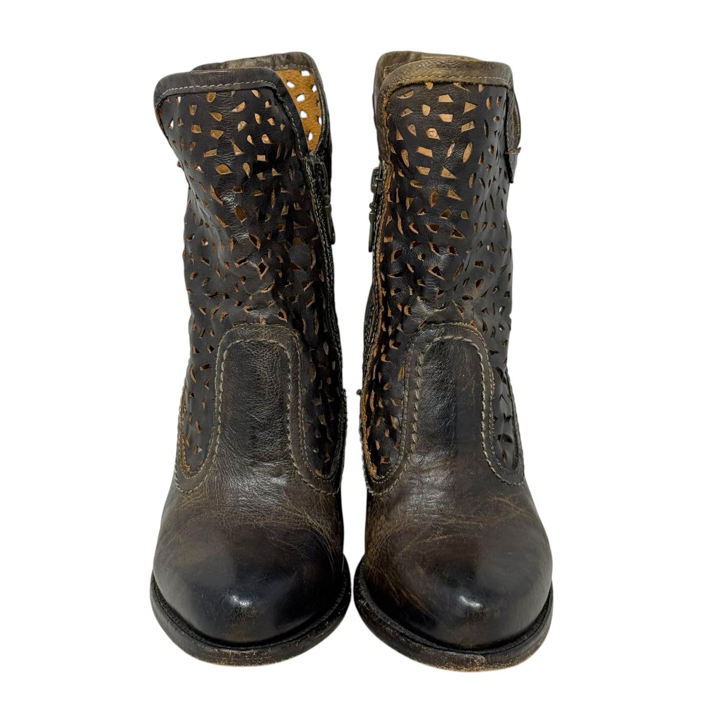 Irma Laser Cut Ankle Boots By Bed | Stu In Grey, Size: 7.5