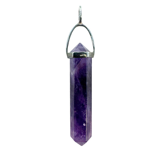 Amethyst & Sterling Silver Point Pendant Unknown Brand