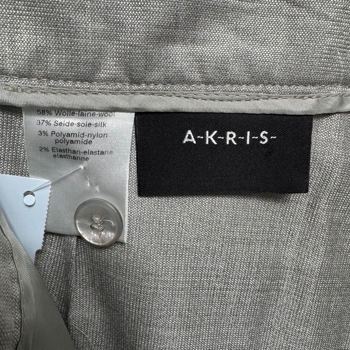 Wool-Silk Blend Pants Dress By Akris In Silver, Size: 6
